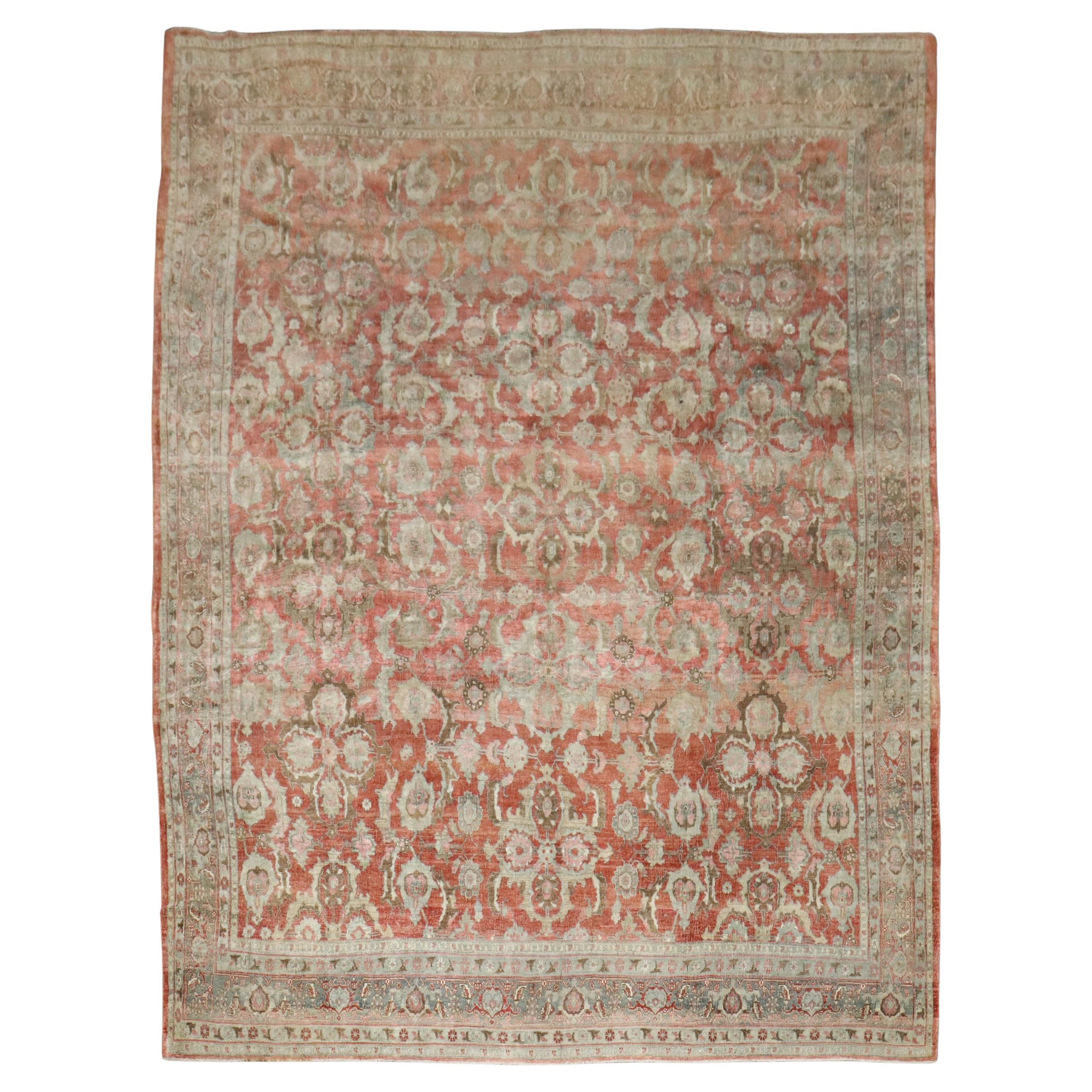 Zabihi Collection Antique Persian Soft Red Bidjar Rug