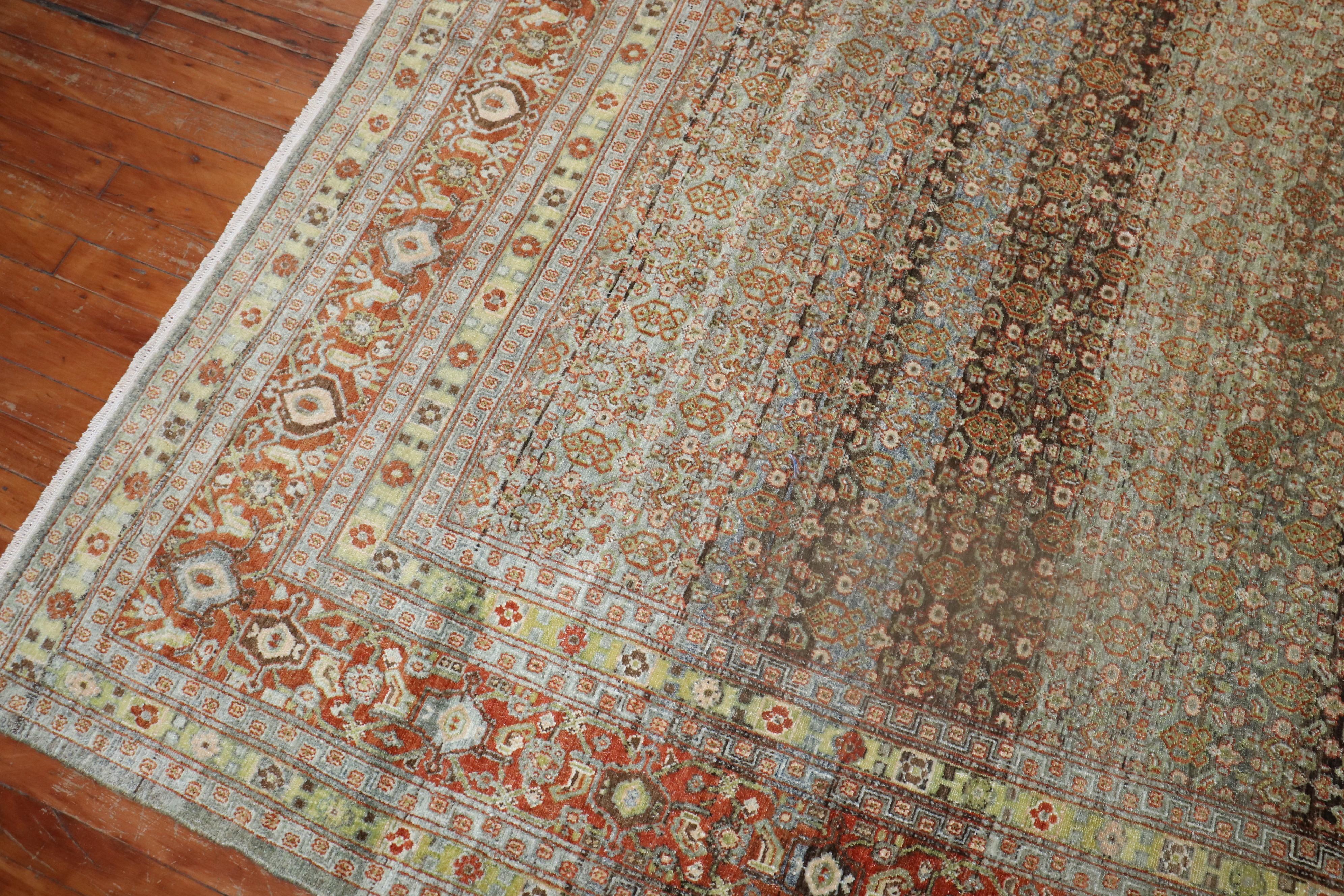 20th Century Zabihi Collection Antique Persian Square Senneh Rug For Sale
