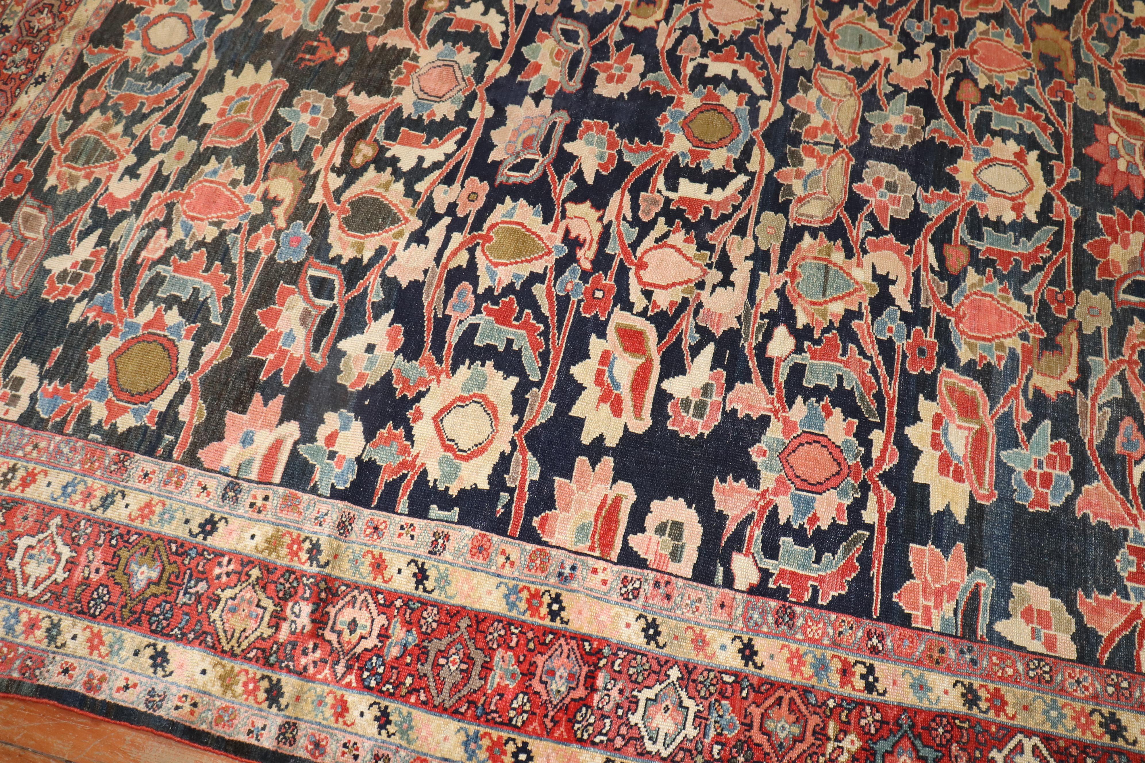 20th Century Zabihi Collection Antique Persian Sultanabad Rug For Sale