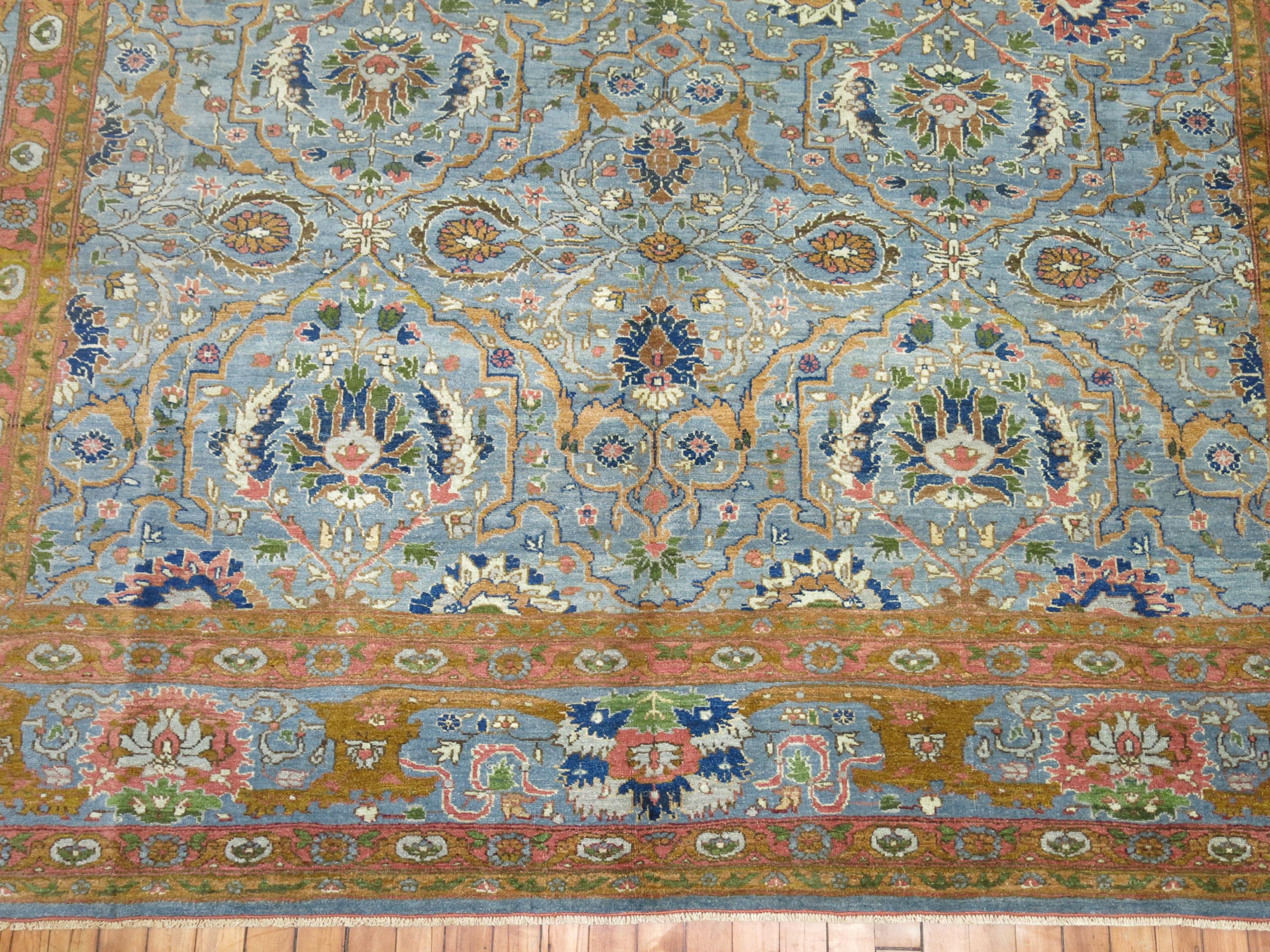 Zabihi Collection Antique Persian Tabriz Carpet For Sale 4