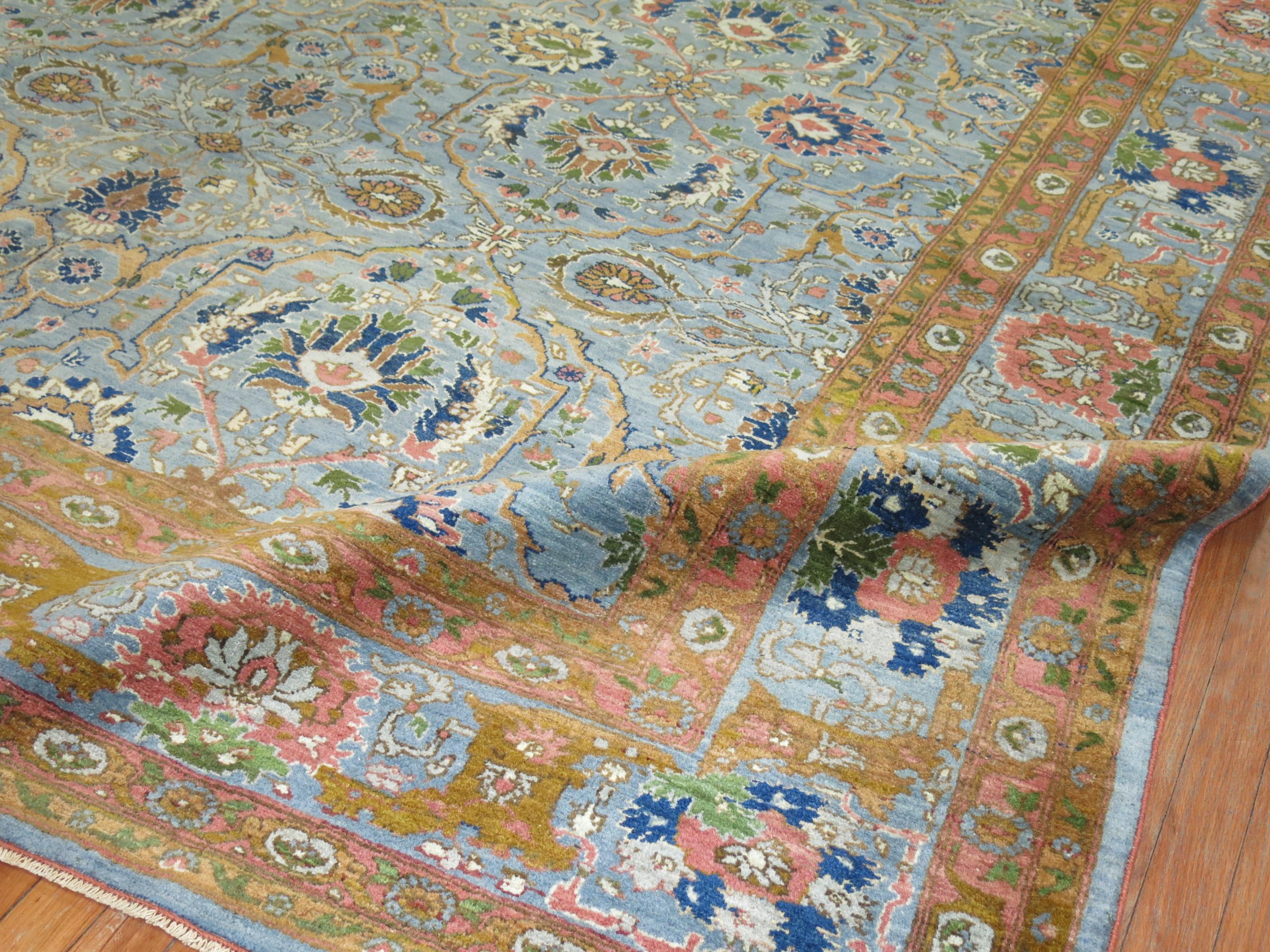 American Classical Zabihi Collection Antique Persian Tabriz Carpet For Sale