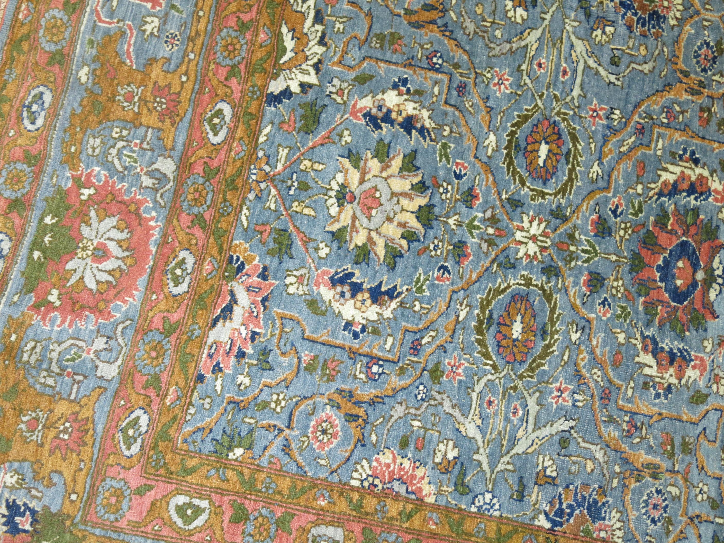Zabihi Collection Antique Persian Tabriz Carpet In Good Condition For Sale In New York, NY