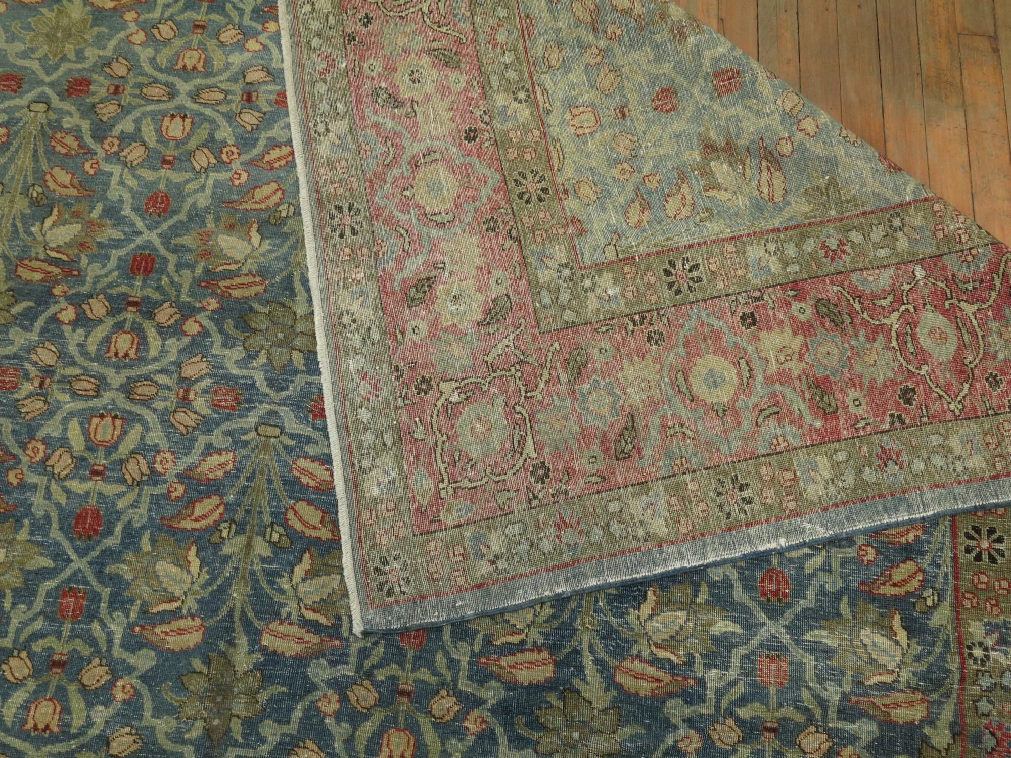 Zabihi Collection Antique Persian Tabriz Carpet For Sale 1