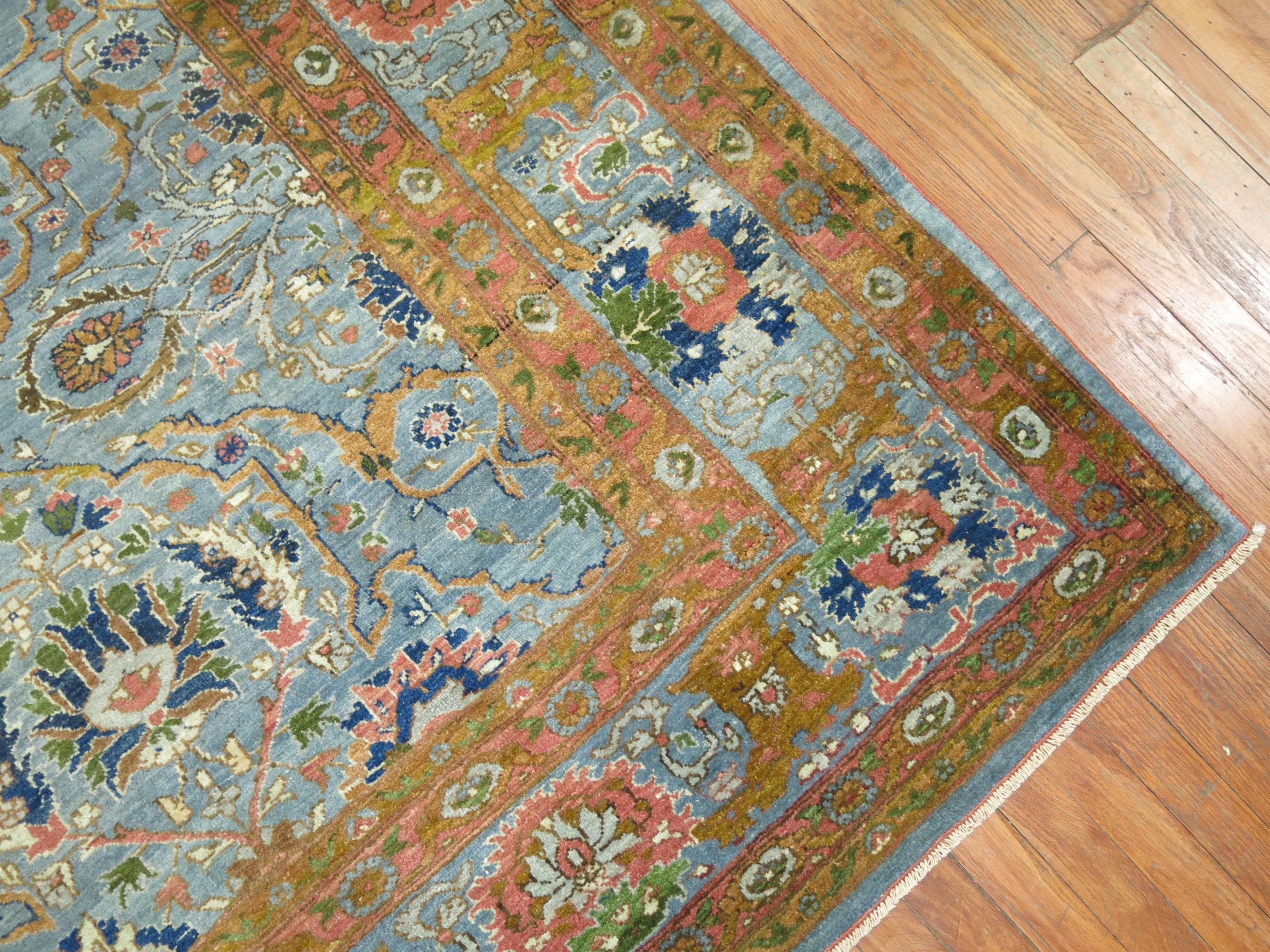 Zabihi Collection Antique Persian Tabriz Carpet For Sale 3