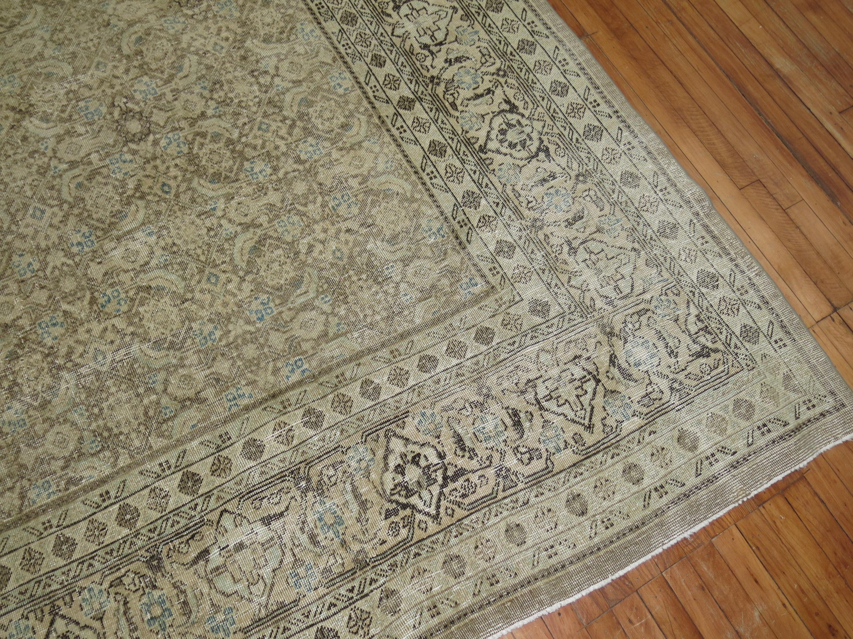 Malayer Zabihi Collection Antique Persian Tabriz Room Rug For Sale