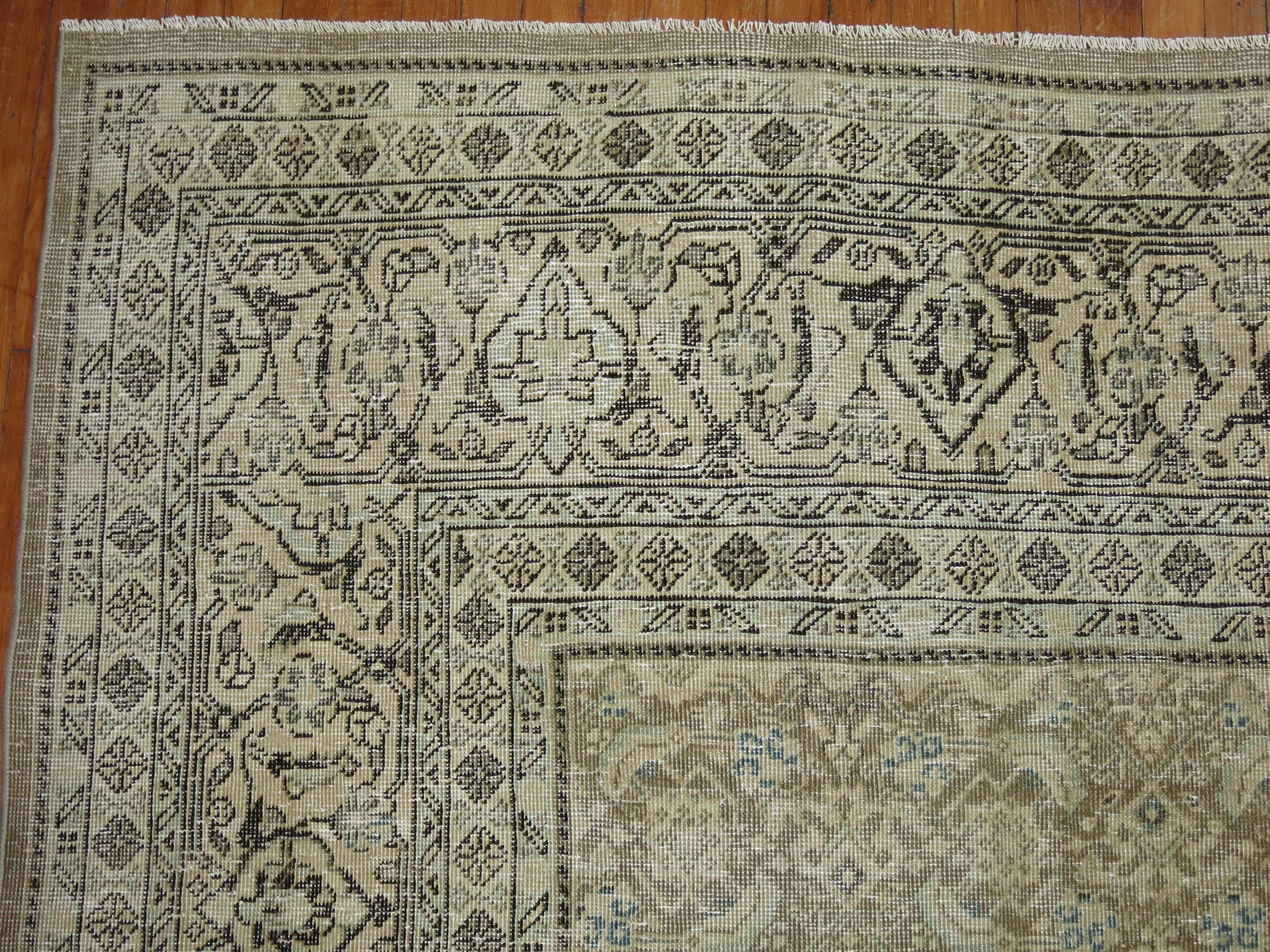 20th Century Zabihi Collection Antique Persian Tabriz Room Rug For Sale
