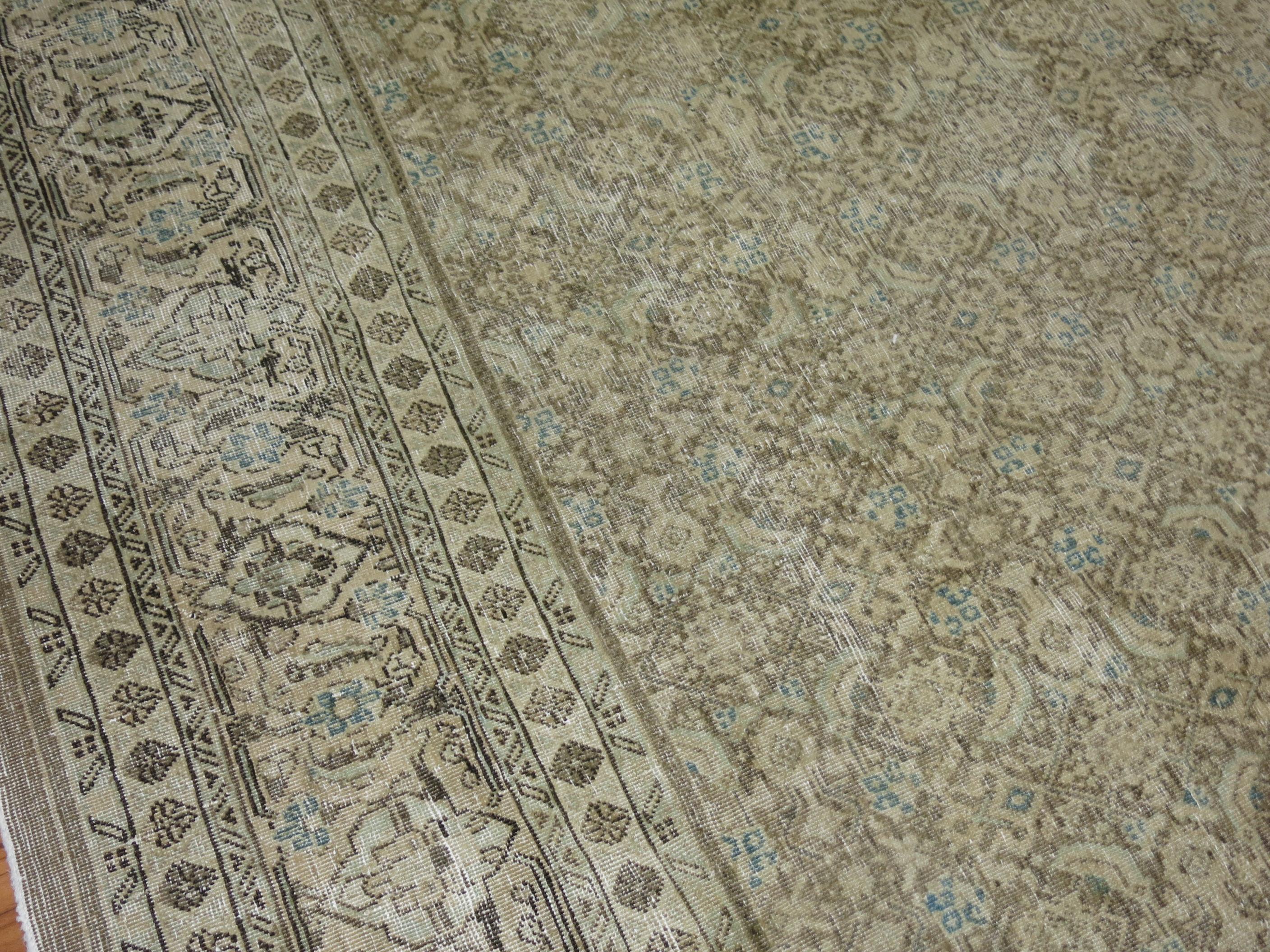 Zabihi Collection Antique Persian Tabriz Room Rug For Sale 2