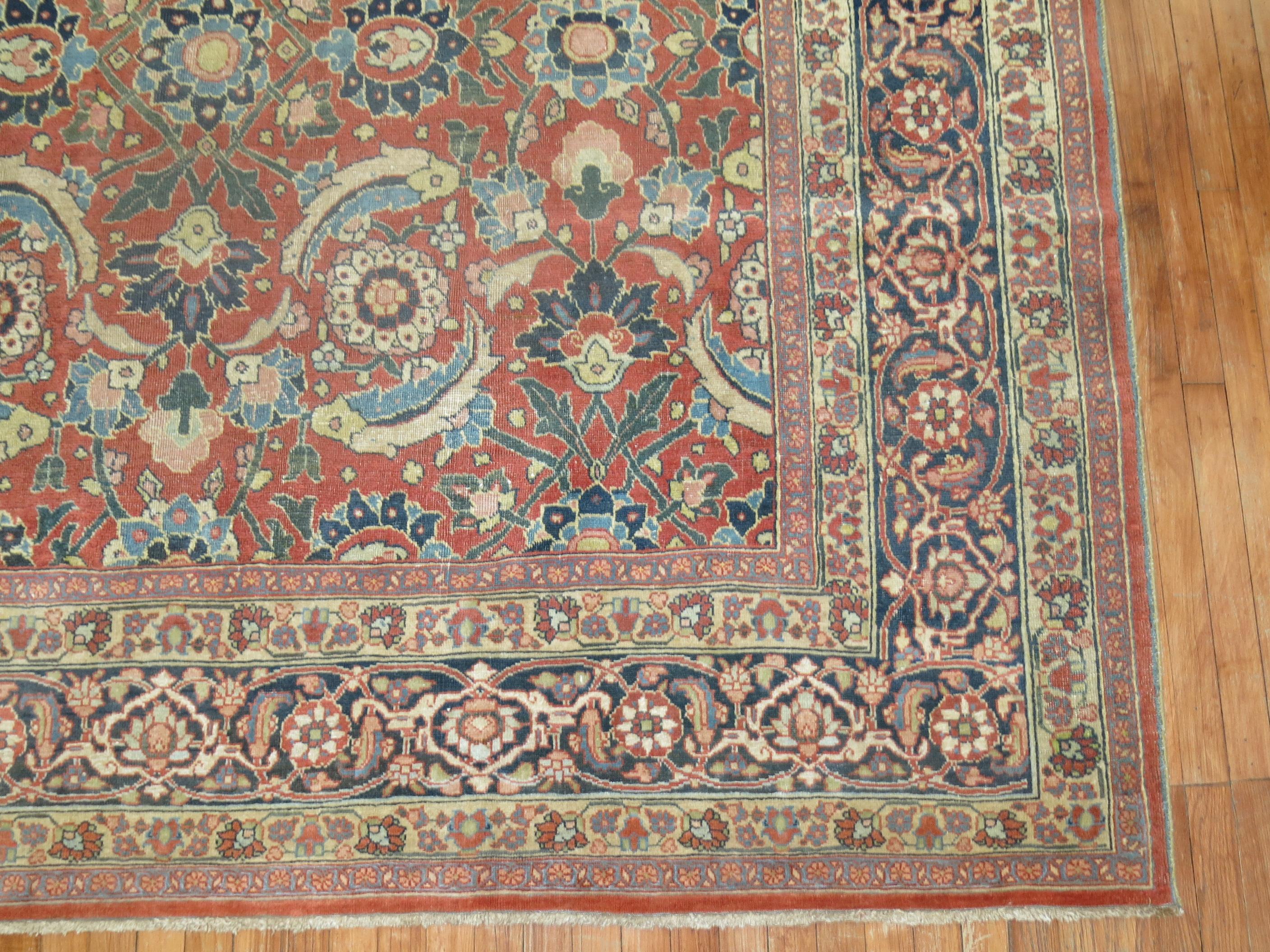Zabihi Collection Antique Persian Tabriz Rug For Sale 3