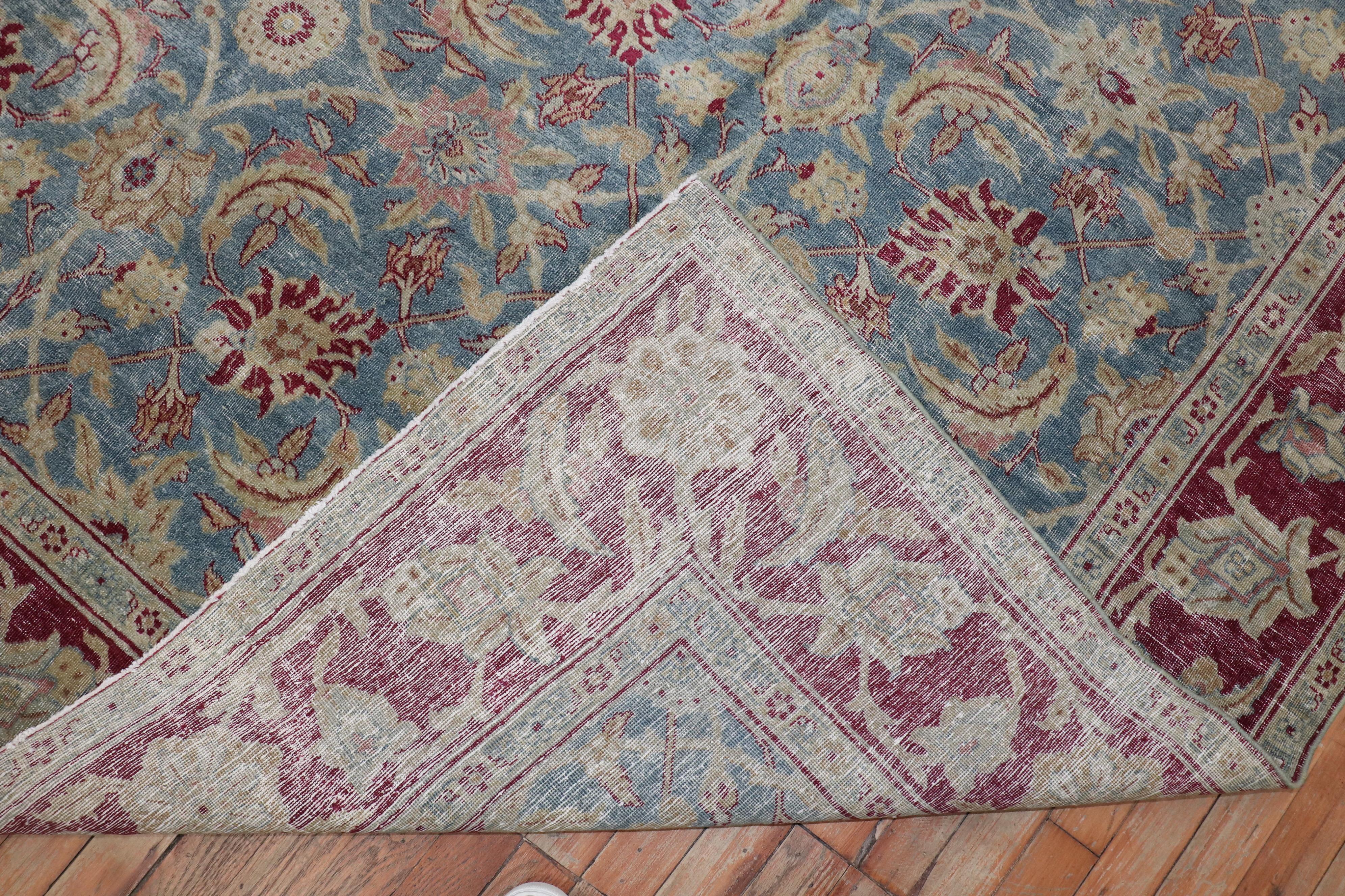 Zabihi Collection Antique Persian Tabriz Rug In Good Condition For Sale In New York, NY