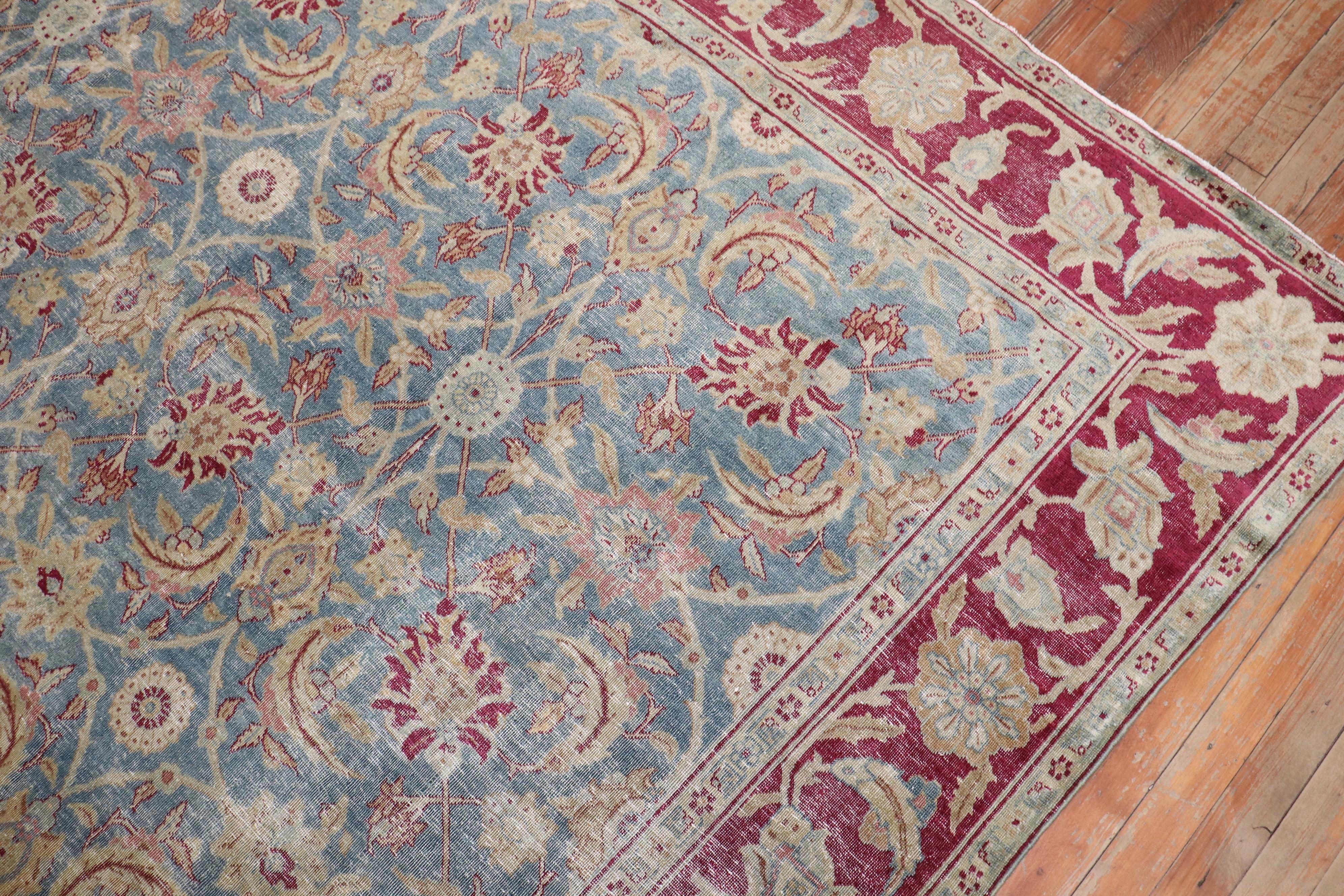 Wool Zabihi Collection Antique Persian Tabriz Rug For Sale