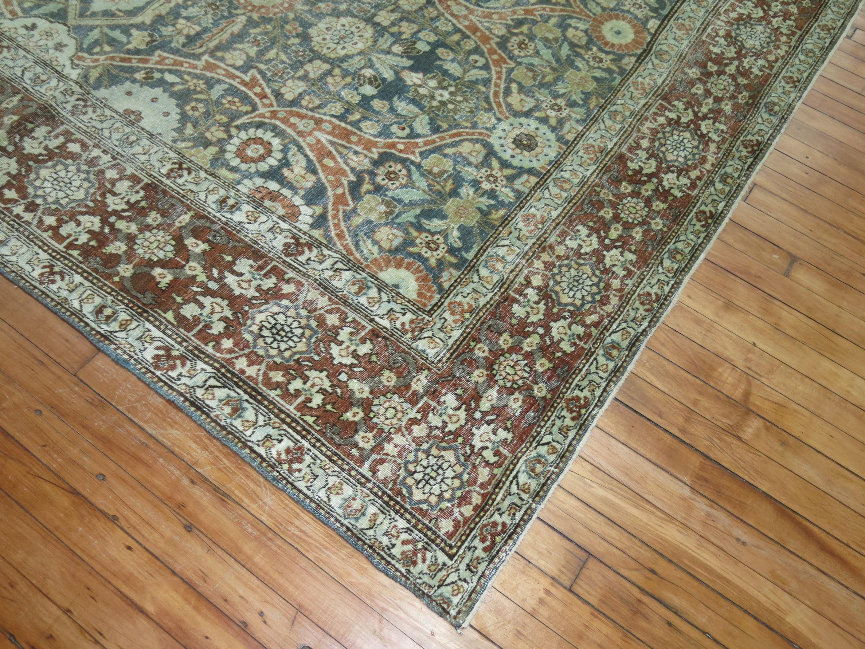 Zabihi Collection Antique Persian Tabriz Rug For Sale 2