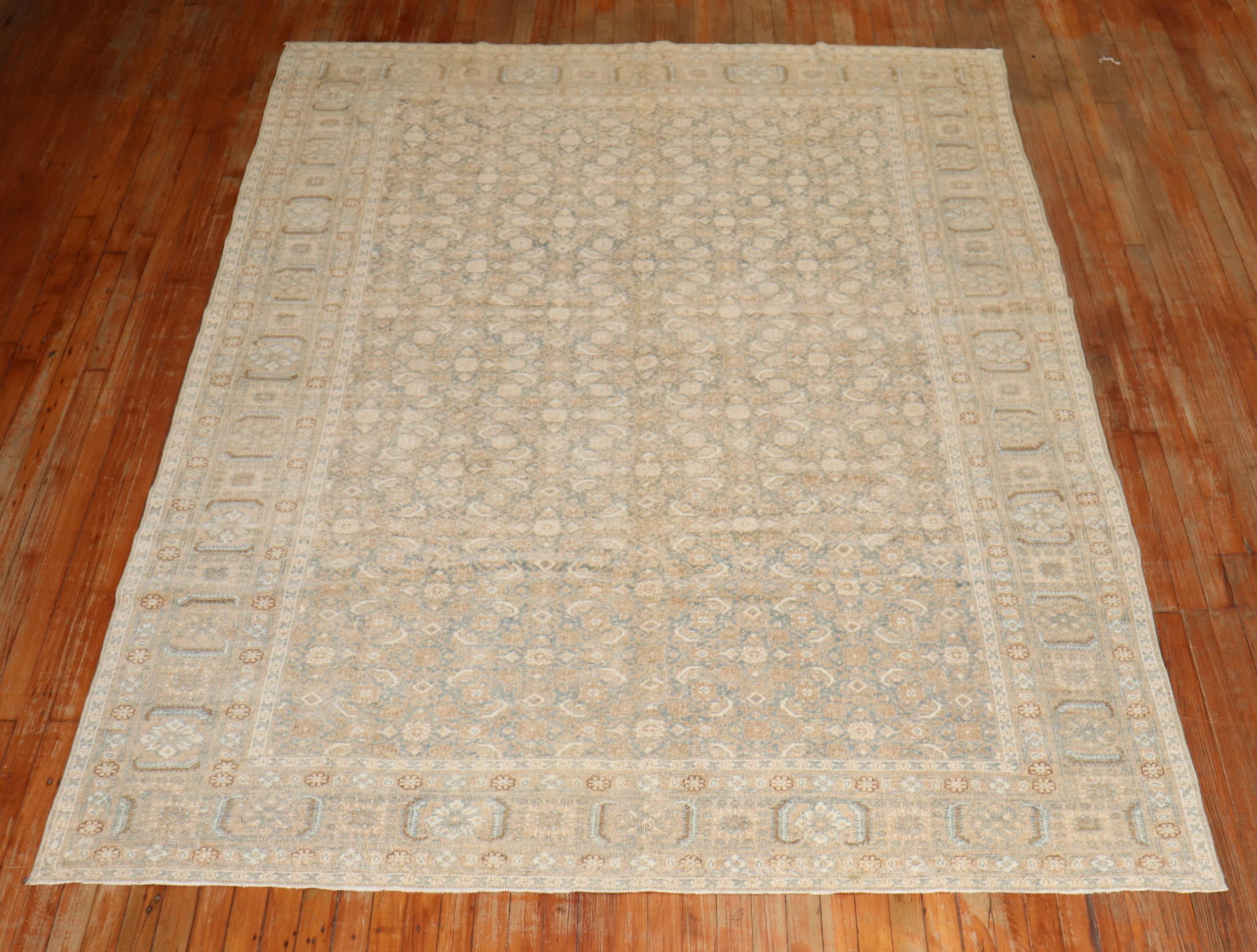 Zabihi Collection Antike persische Tabriz weiche grüne Teppiche im Angebot 4