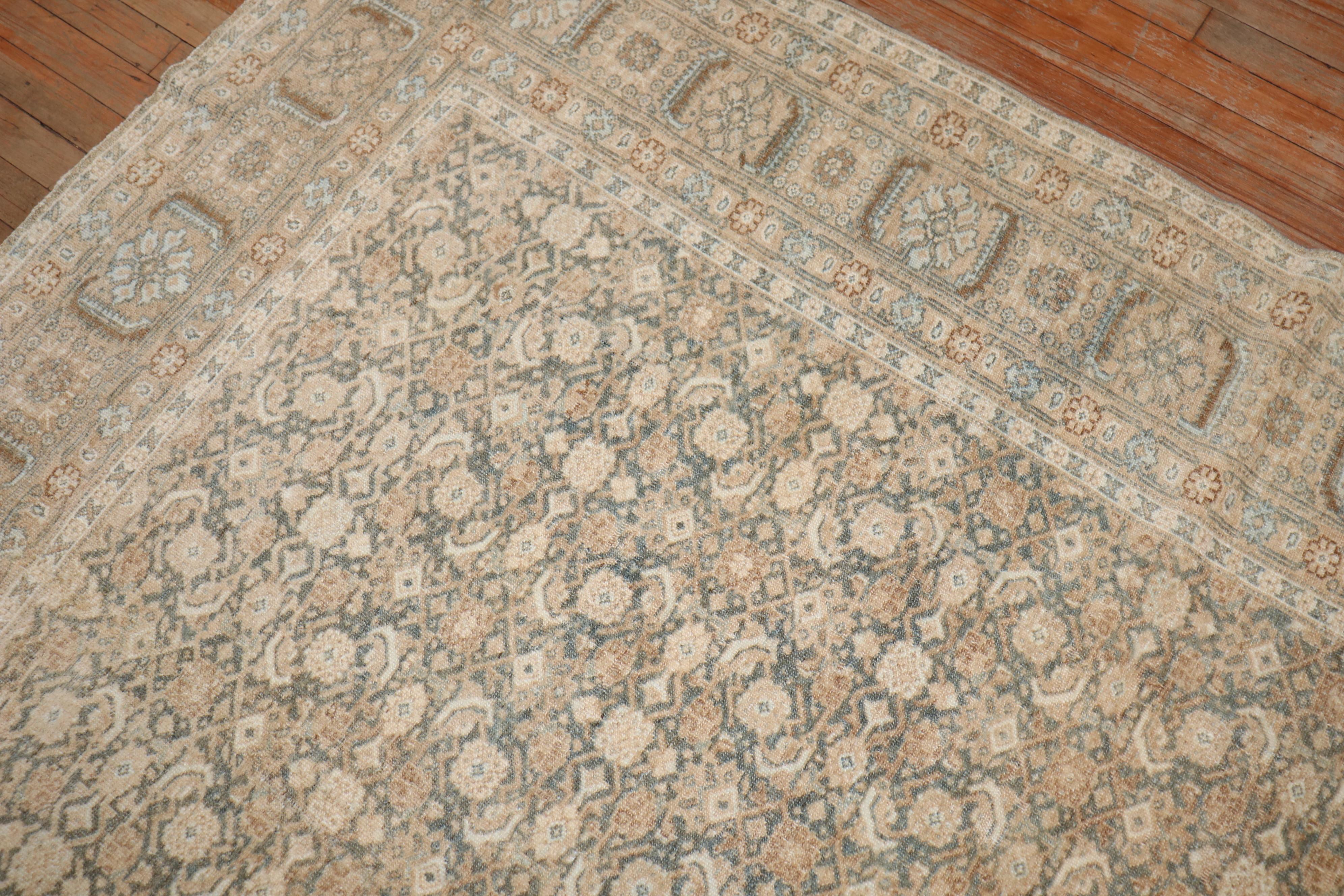 Zabihi Collection Antike persische Tabriz weiche grüne Teppiche (Persisch) im Angebot