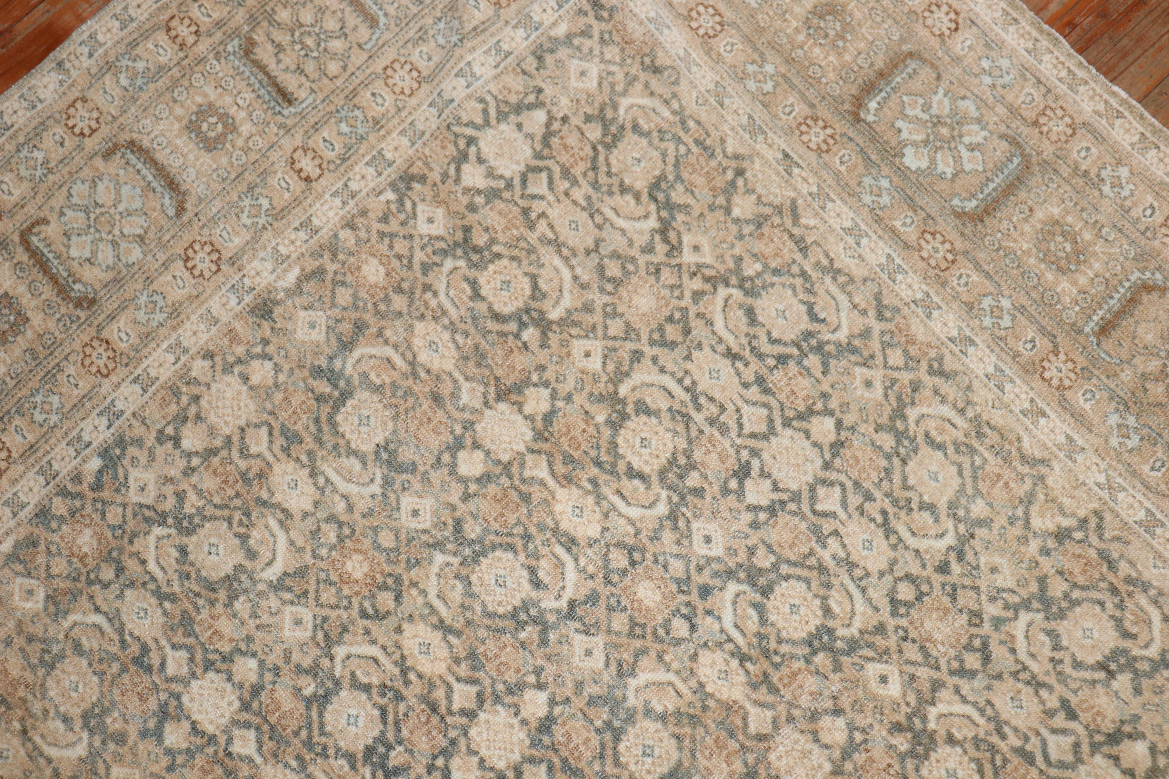 Zabihi Collection Antike persische Tabriz weiche grüne Teppiche (Wolle) im Angebot