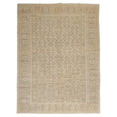 Zabihi Collection Antico tappeto persiano Tabriz morbido verde