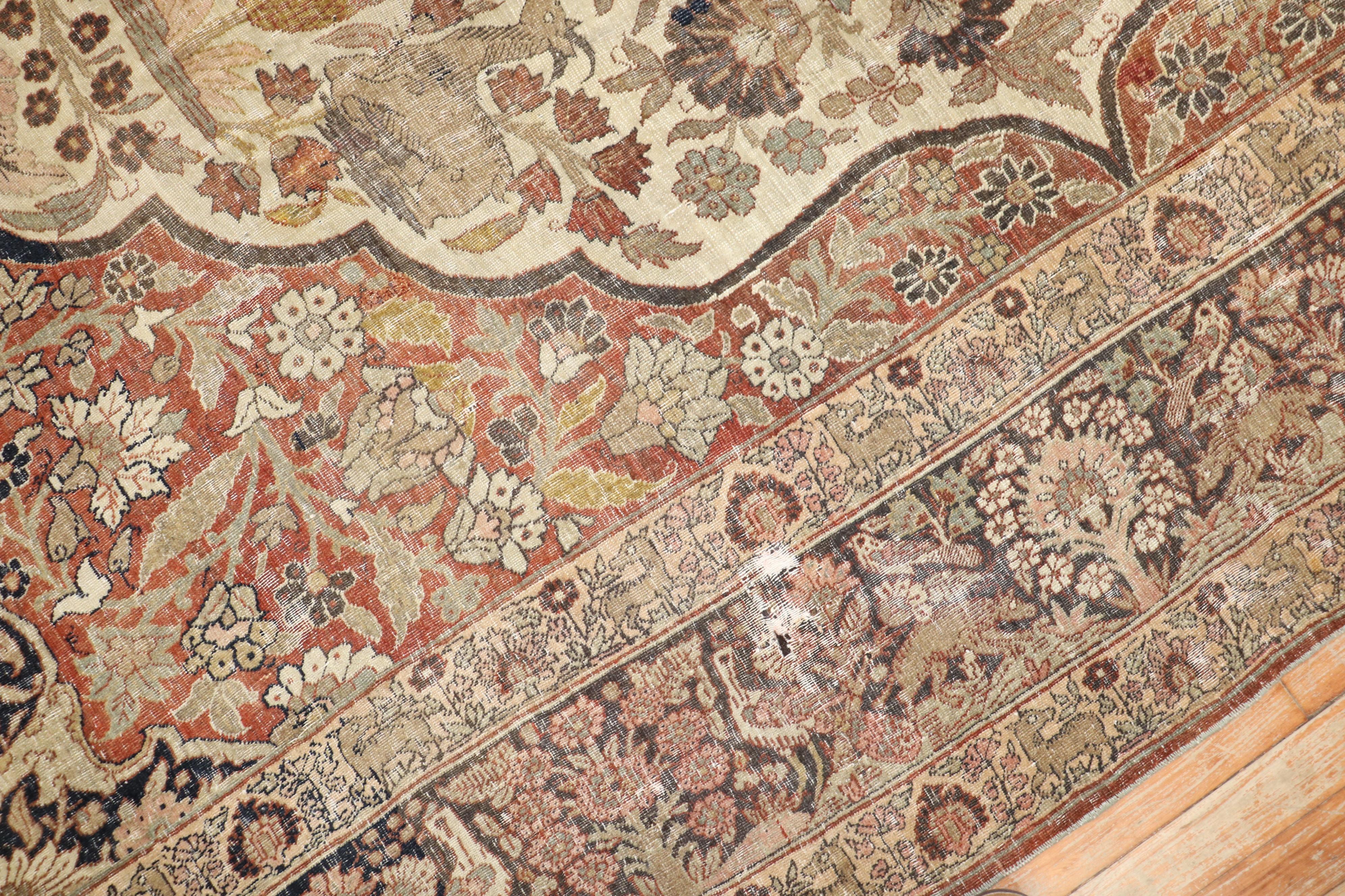 Beschreibung
ein zimmergroßer persischer Täbriz-Teppich aus dem späten 19. Jahrhundert, der große Hähne und andere Tiere zeigt

Einzelheiten
Teppich nein.	j2763
Größe	10' 2
