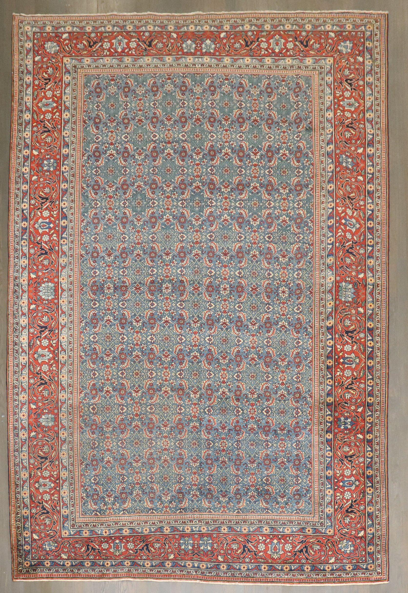 Ein zimmergroßer antiker persischer Teheran-Teppich aus dem frühen 20.

Einzelheiten
Teppich nein.	j4531
Größe	6' 7