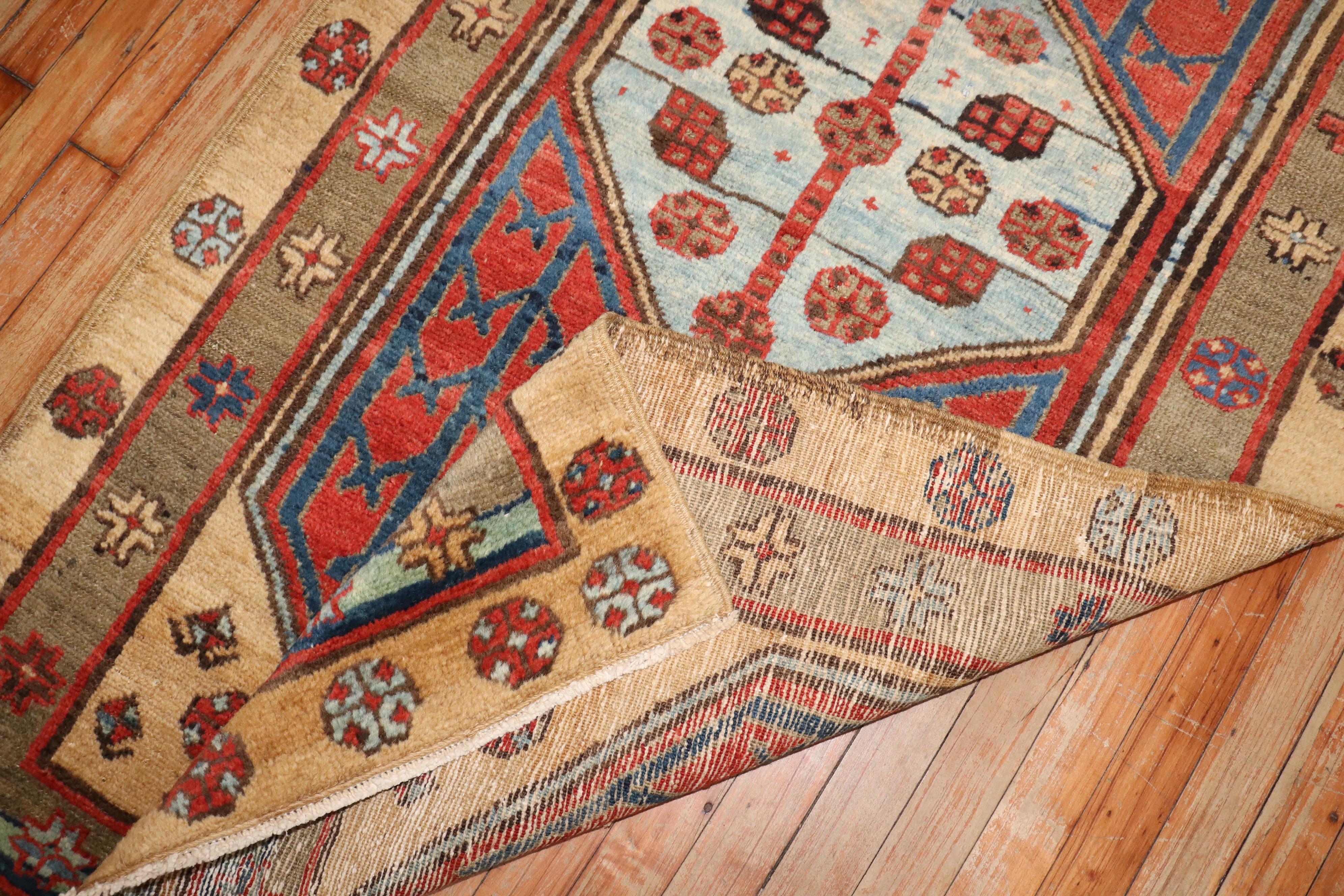 Zabihi Collection Antique Persian Tribal Bakshaish Runner In Good Condition For Sale In New York, NY