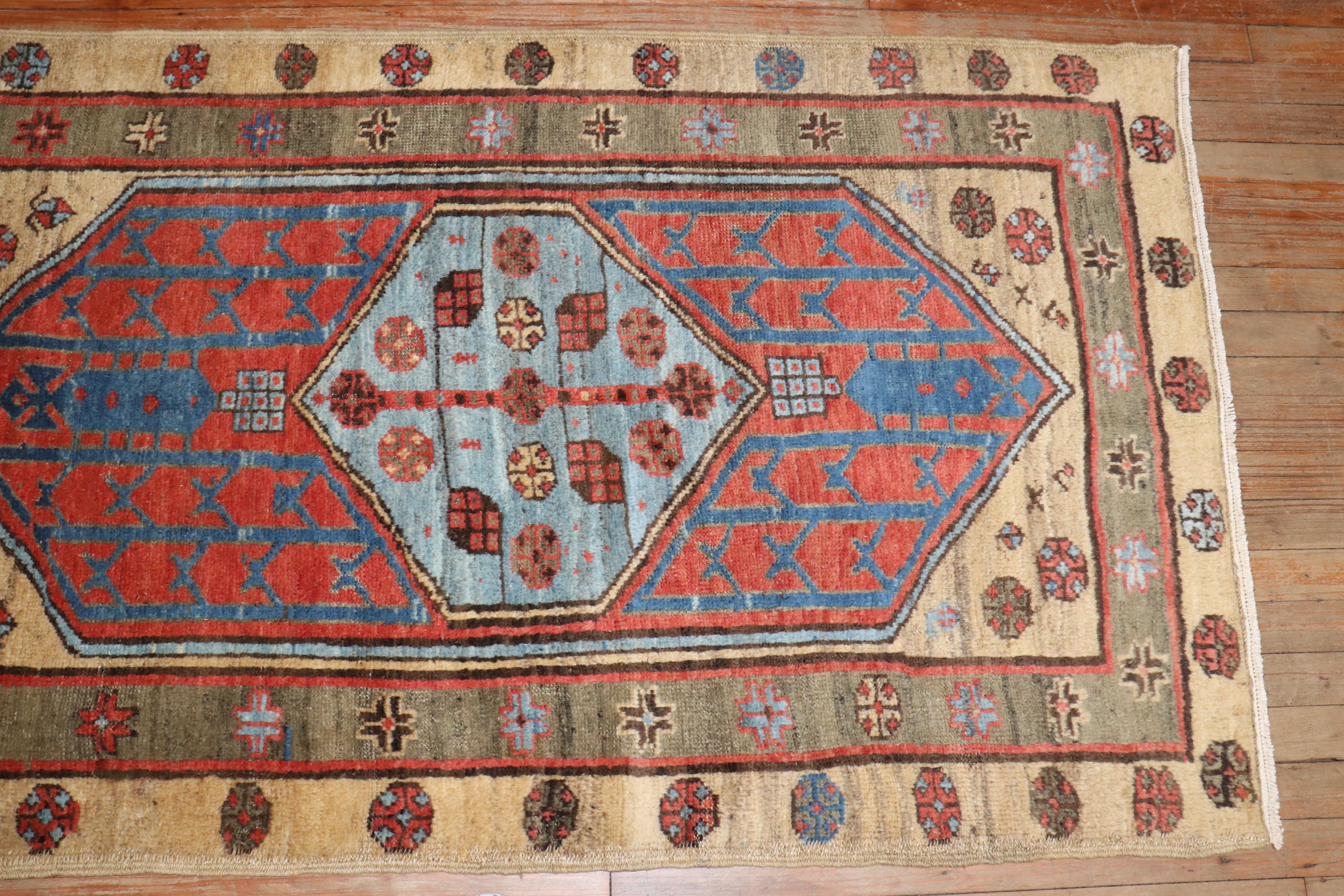 Zabihi Collection Antique Persian Tribal Bakshaish Runner For Sale 2