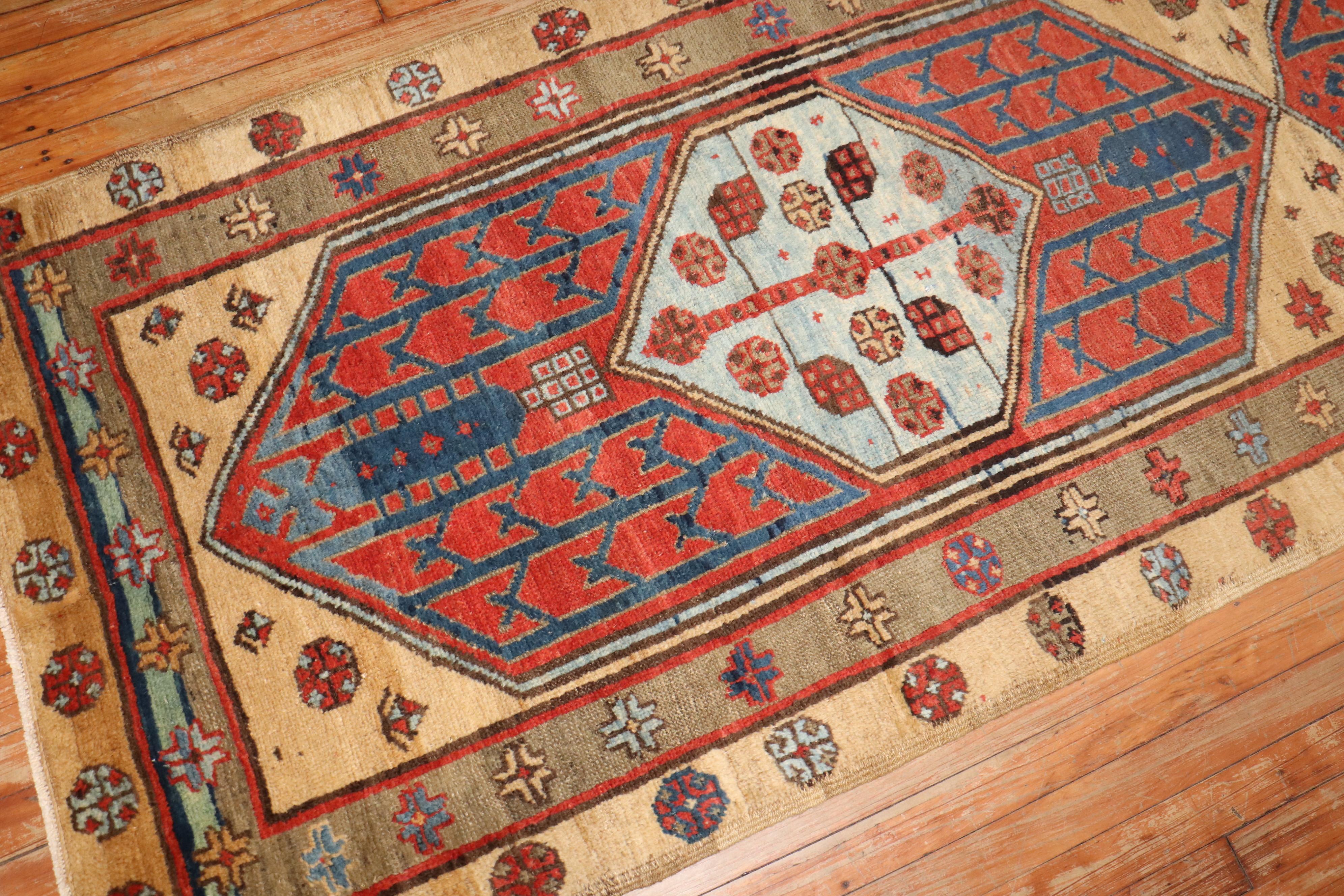 Zabihi Collection Antique Persian Tribal Bakshaish Runner For Sale 3