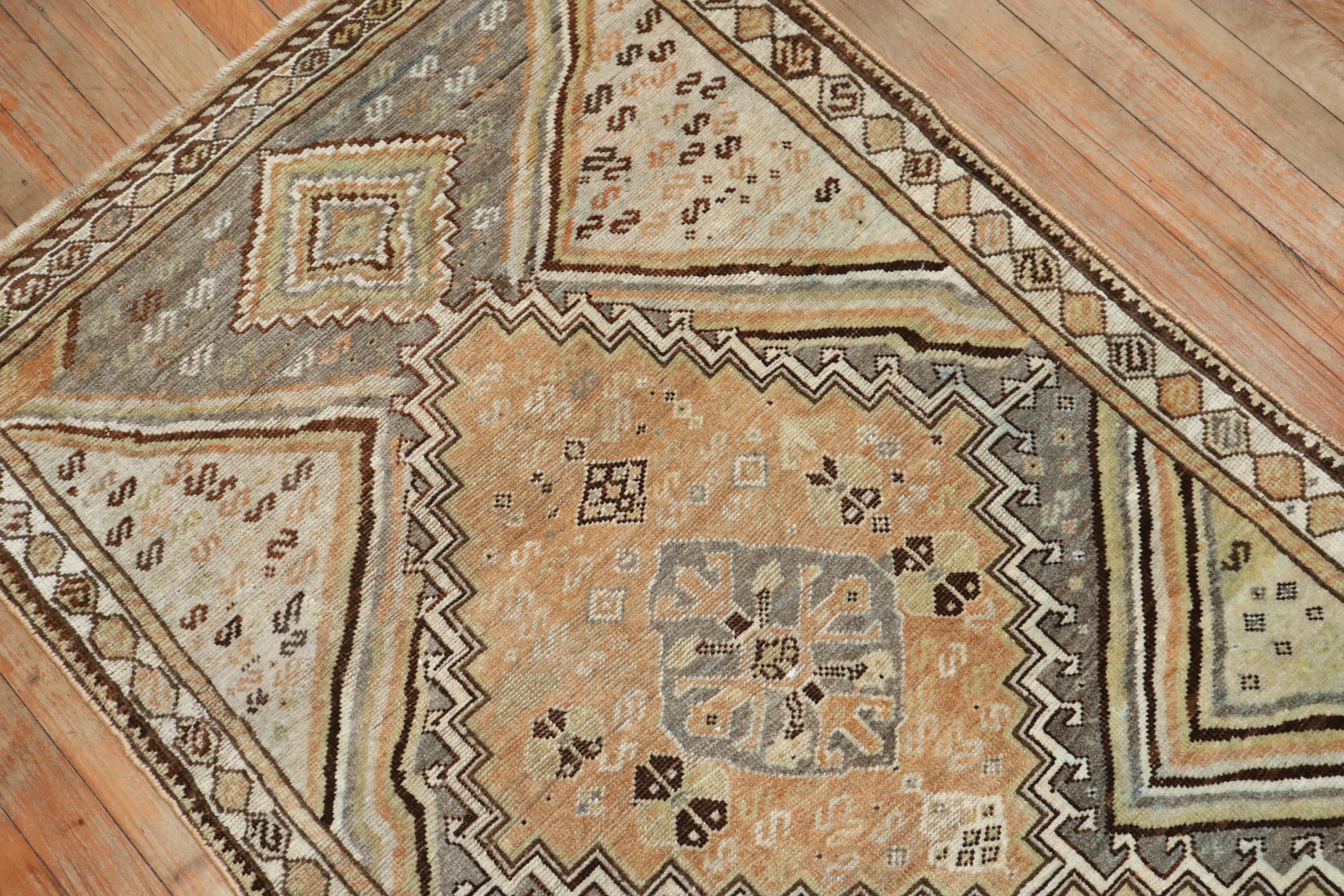 Wool Zabihi Collection Antique Persian Tribal Persian Throw Rug
