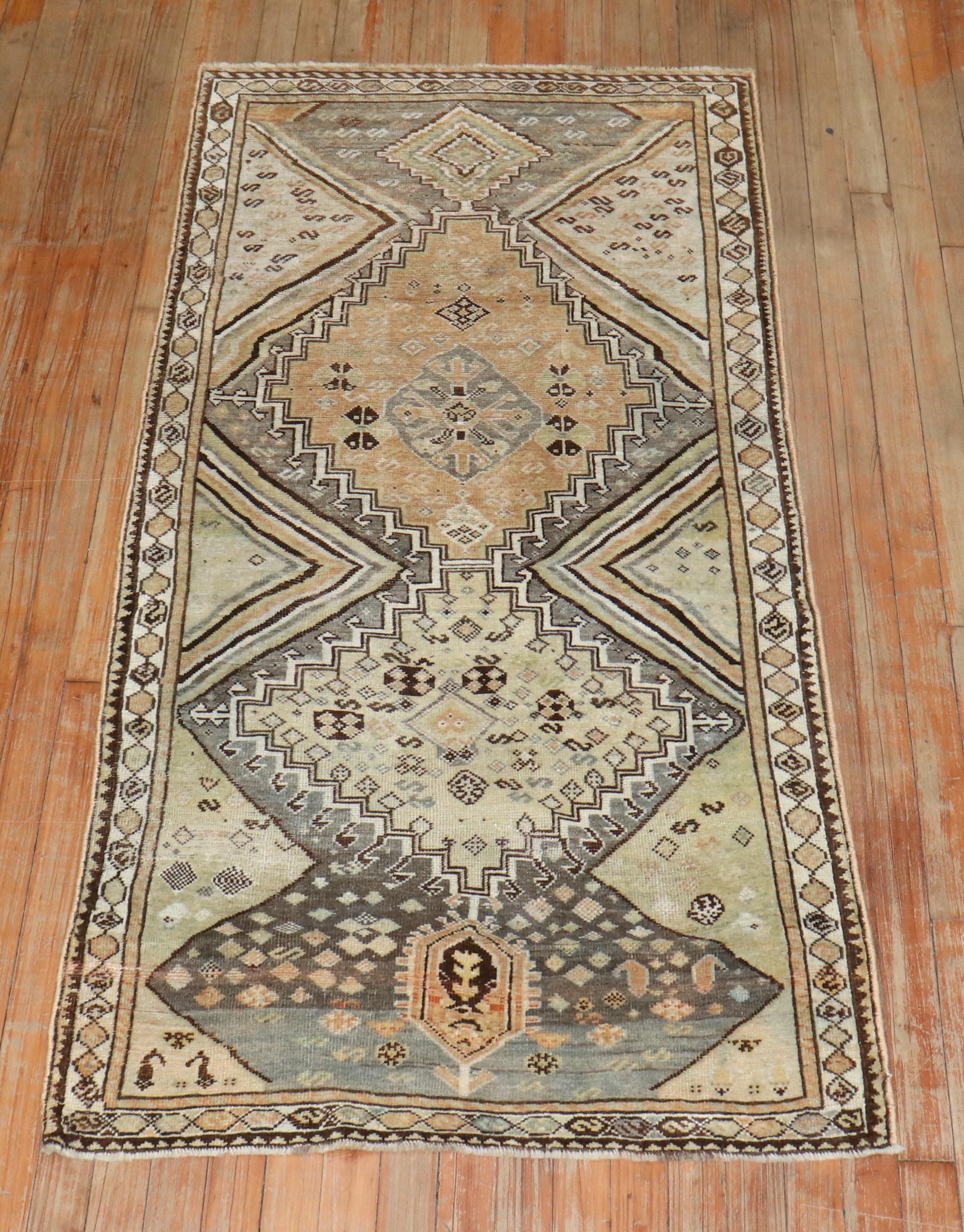 Zabihi Collection Antique Persian Tribal Persian Throw Rug 1