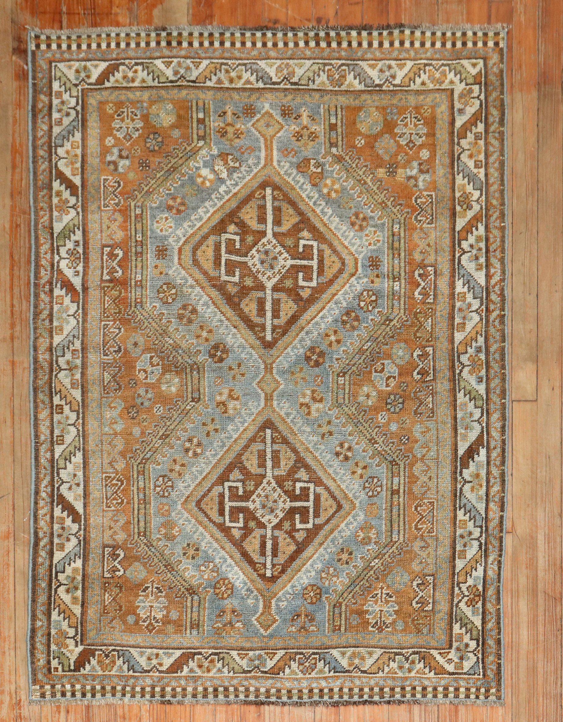 Zabihi Collection Antique Persian Tribal Persian Throw Rug For Sale 3