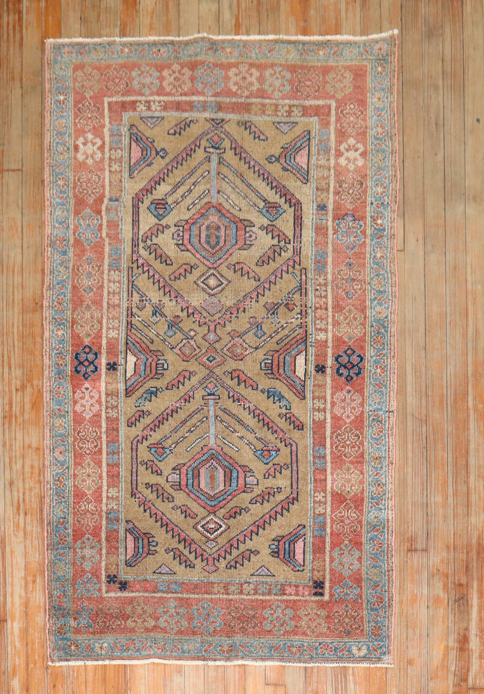 an early 20th-century Persian Hamadan light camel field scatter-size rug

Measures: 3'4'' x 5'10''