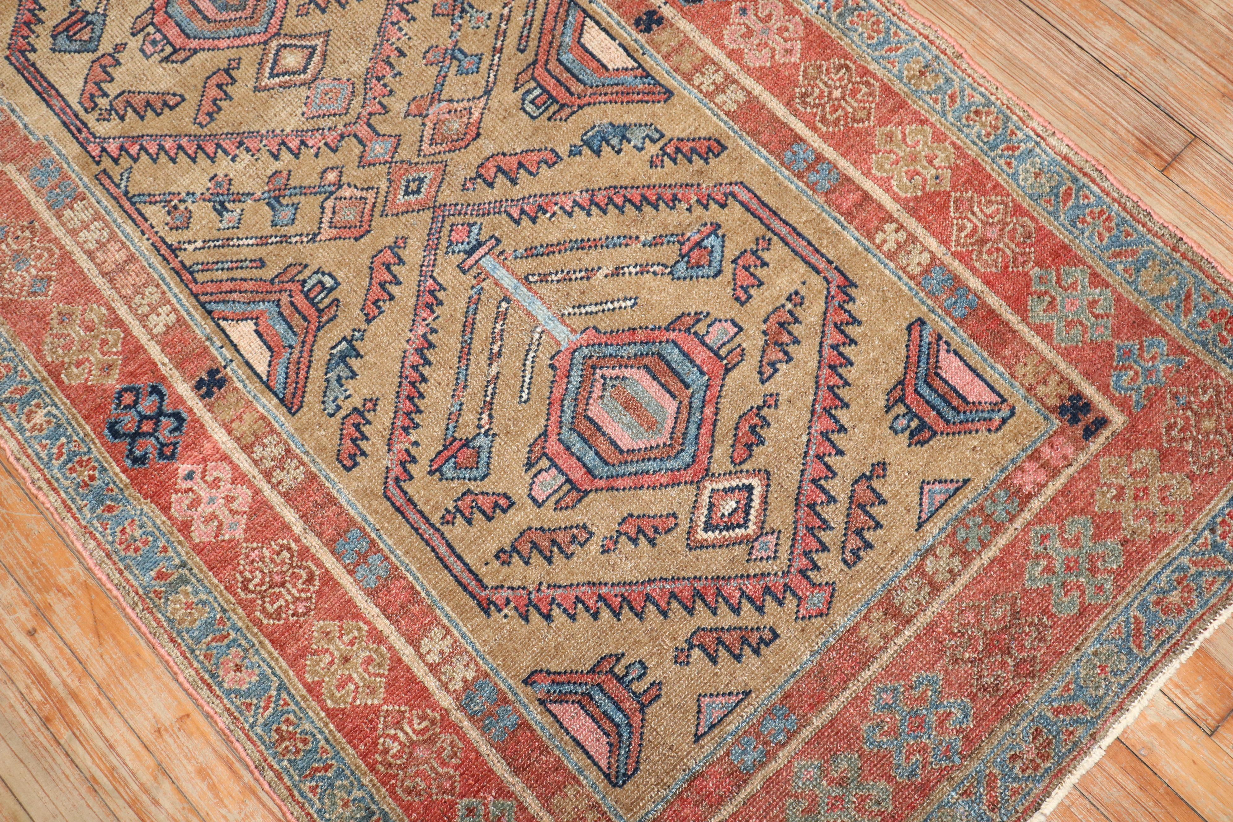 20th Century Zabihi Collection Antique Persian Tribal Scatter Rug For Sale