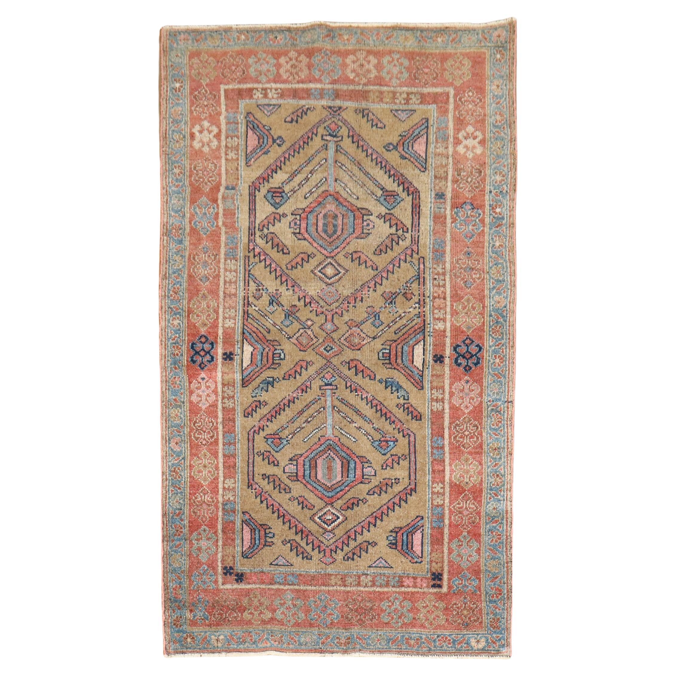 Antiker persischer Stammes- Scatter-Teppich aus der Zabihi-Kollektion