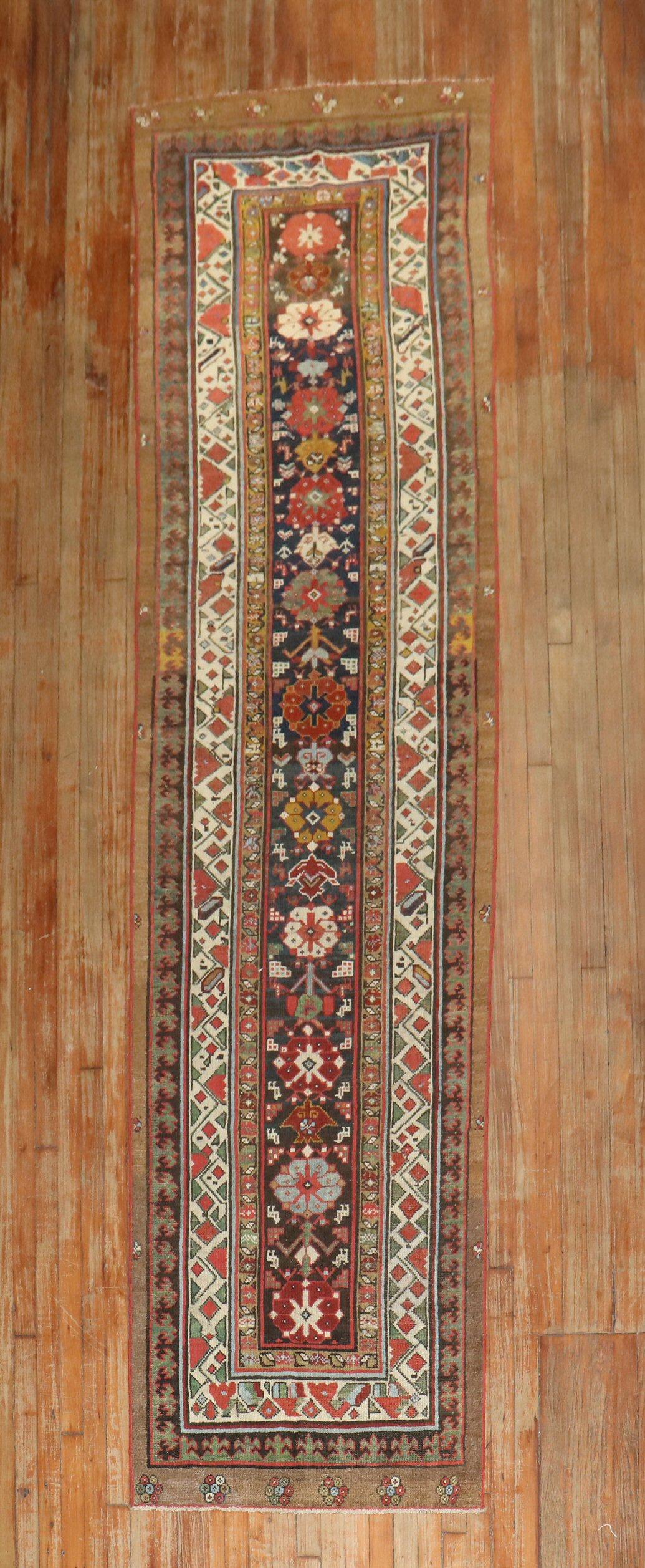20th Century Zabihi Collection Antique Persian Tribal Serab Runner For Sale