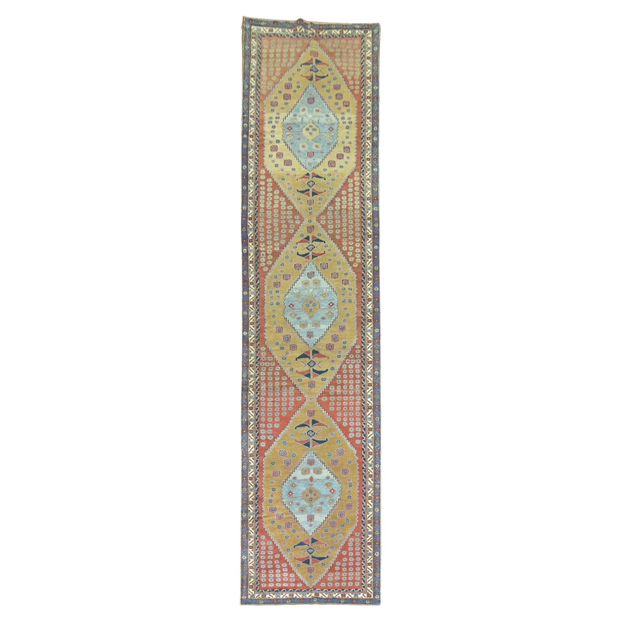 Zabihi Collection Antique Persian Tribal Serab Runner For Sale
