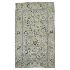 Zabihi Collection Antique Pictorial Tabriz Angel Border Rug