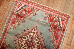 Zabihi Collection Antique Pistachio Green Red Pink Small Turkish Oushak