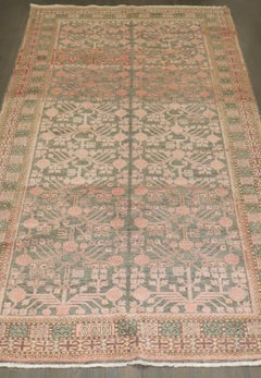 Zabihi Collection Antique Pomegranate Gray Salmon Khotan Gallery Rug