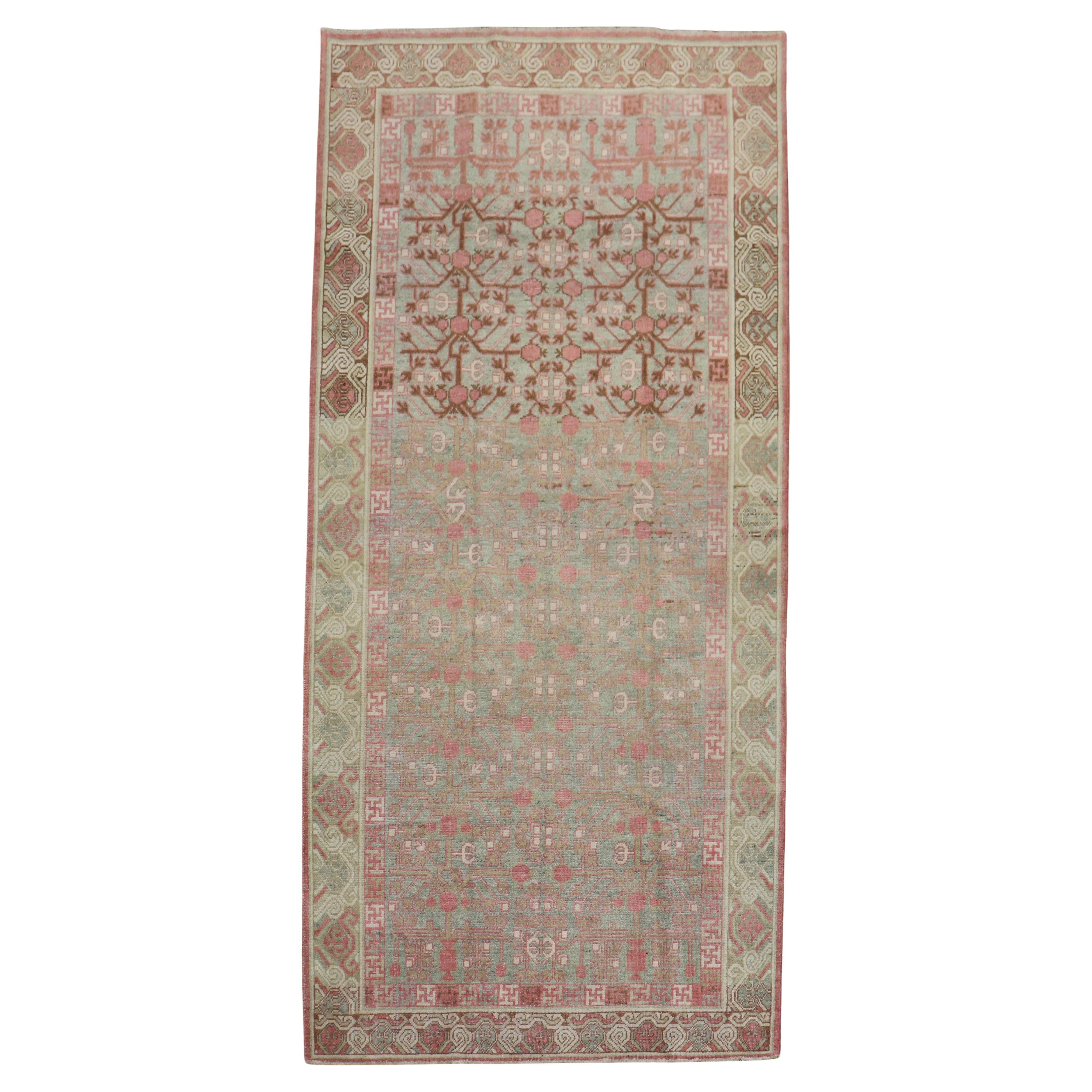 Zabihi Collection Antique Pomegranate Small Khotan Gallery Rug