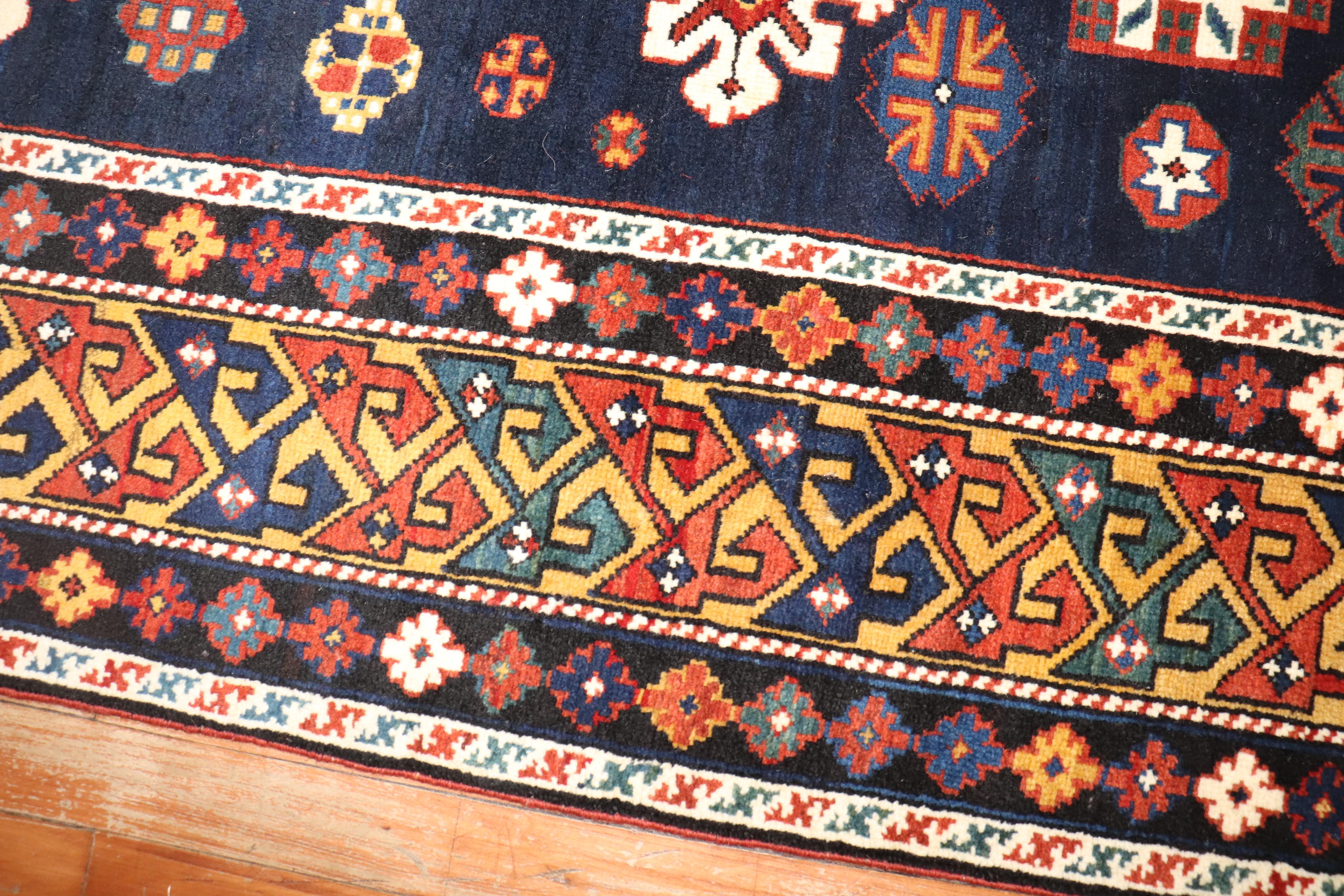 Kazak Zabihi Collection Antique Shirvan Rug For Sale