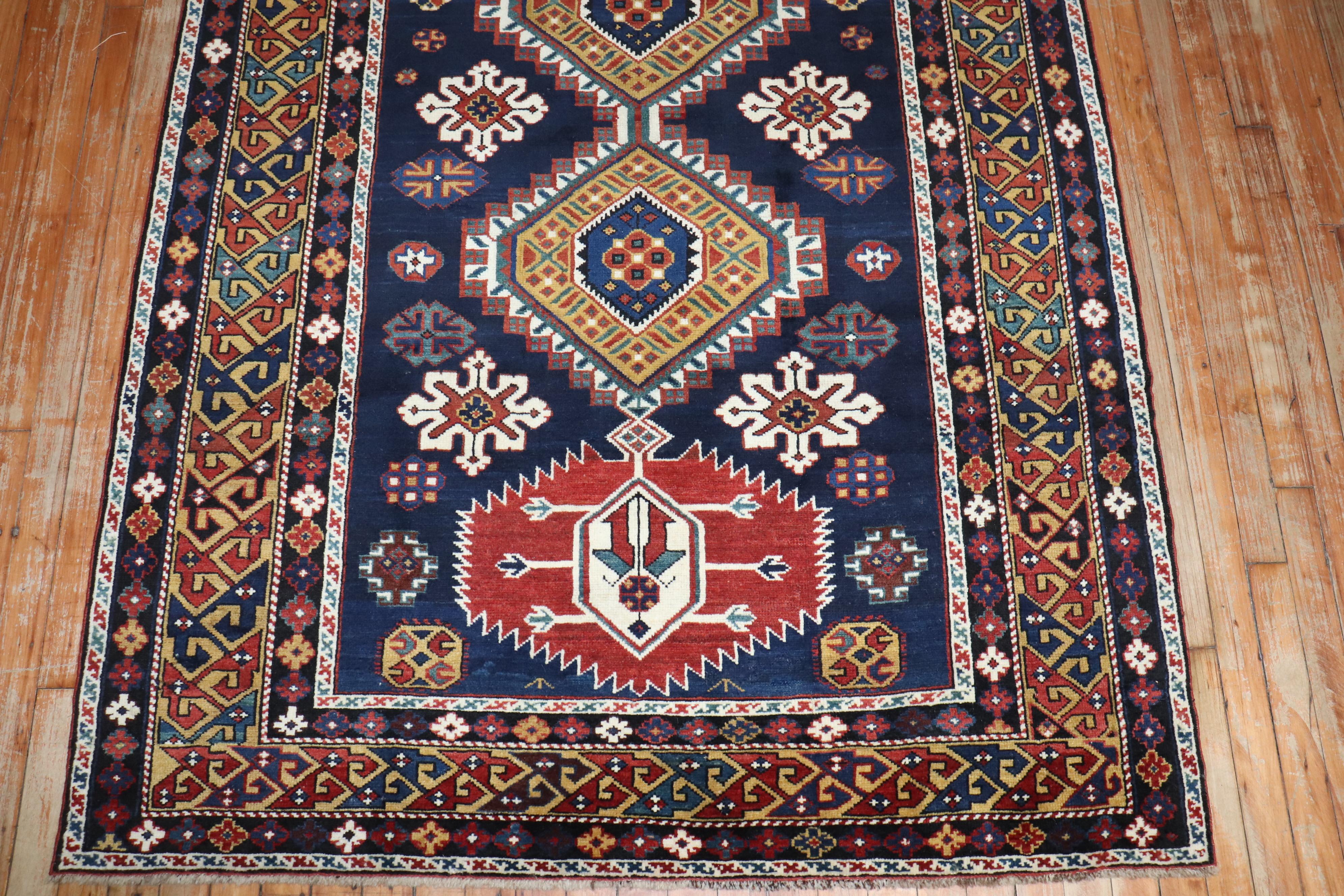 Caucasian Zabihi Collection Antique Shirvan Rug For Sale
