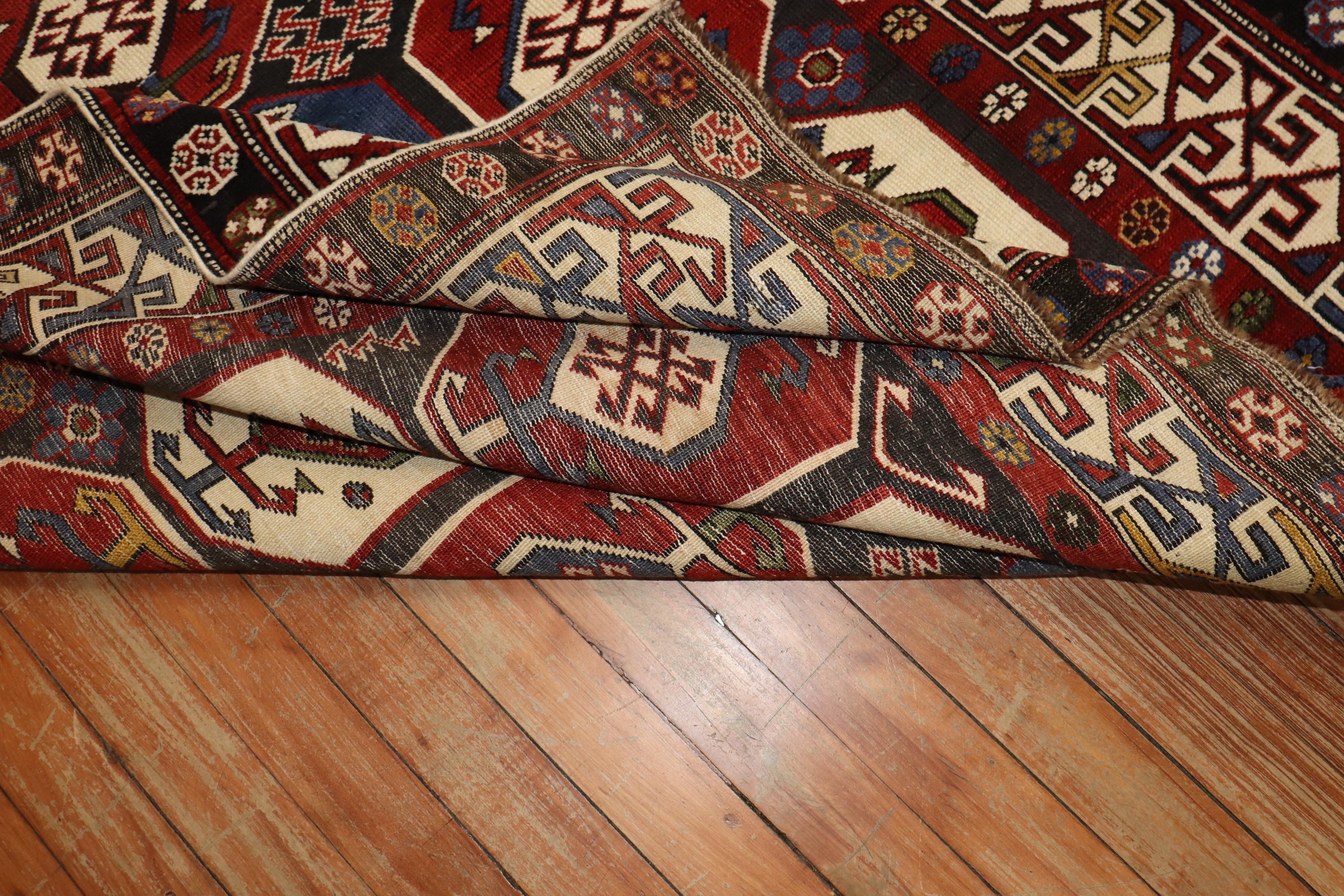 Zabihi Collection Antique Shirvan Rug In Good Condition For Sale In New York, NY