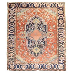 Zabihi Collection Antique Signed Heriz Room Size Rug