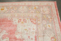 Zabihi Collection Antique Soft Red Ivory Square Oushak Rug