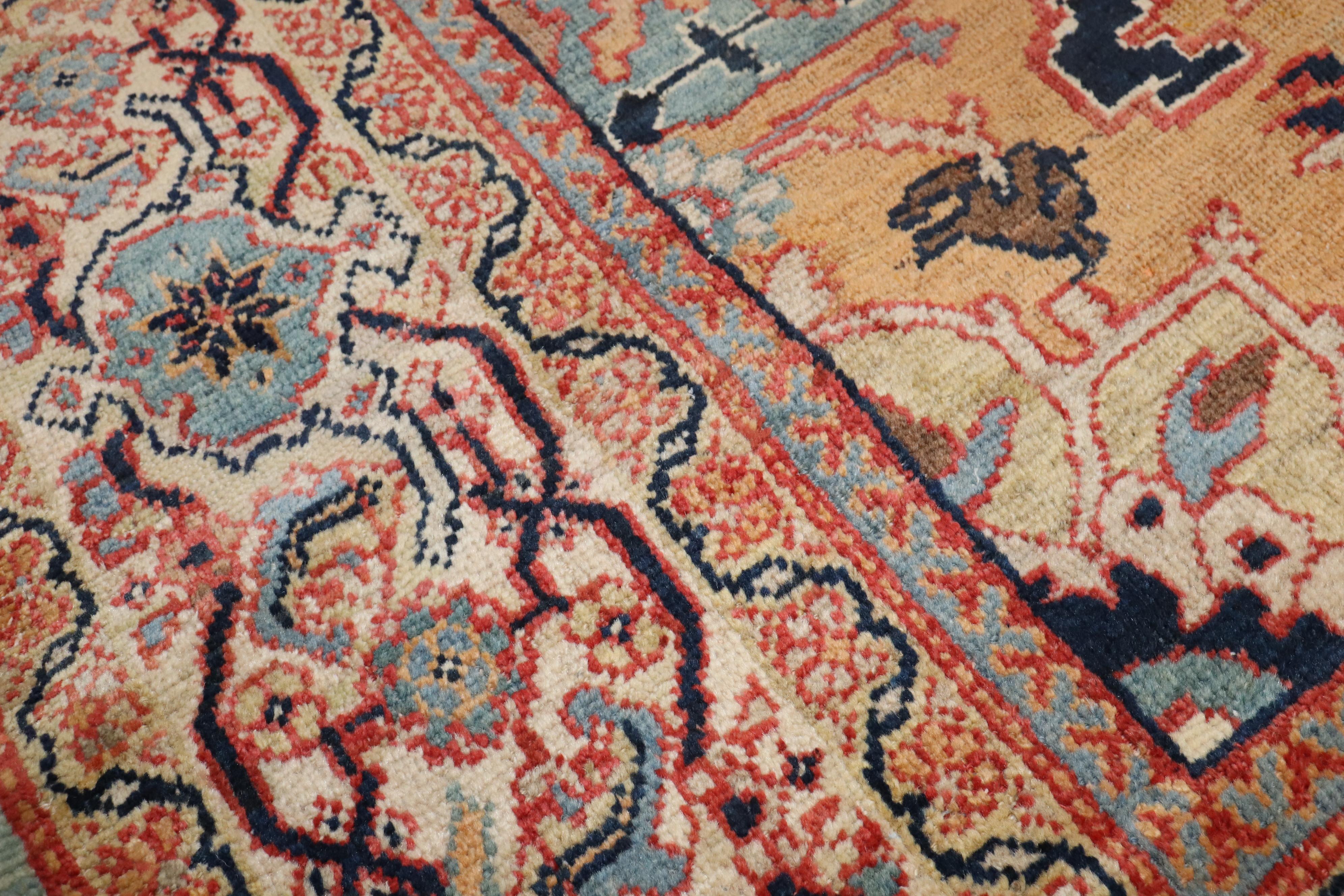 Antiker quadratischer Ziegler Mahal-Teppich aus der Zabihi-Kollektion im Angebot 3