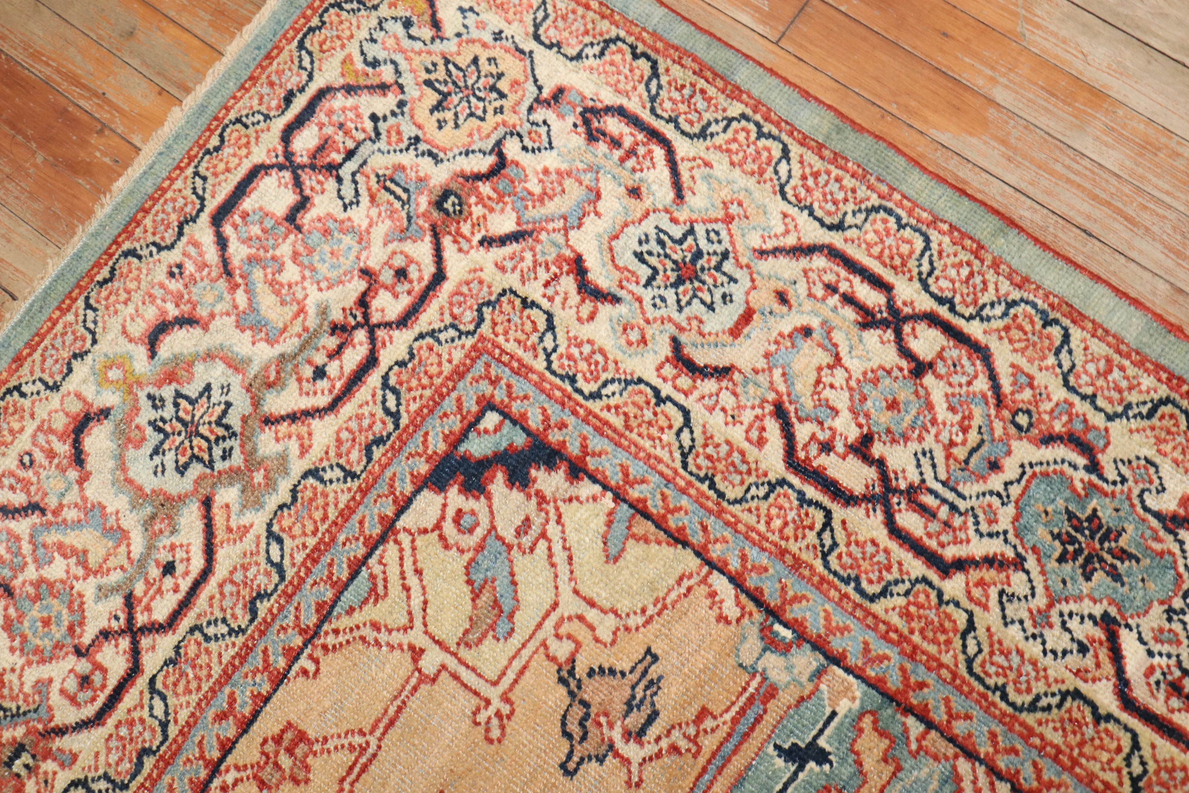 Antiker quadratischer Ziegler Mahal-Teppich aus der Zabihi-Kollektion (Wolle) im Angebot