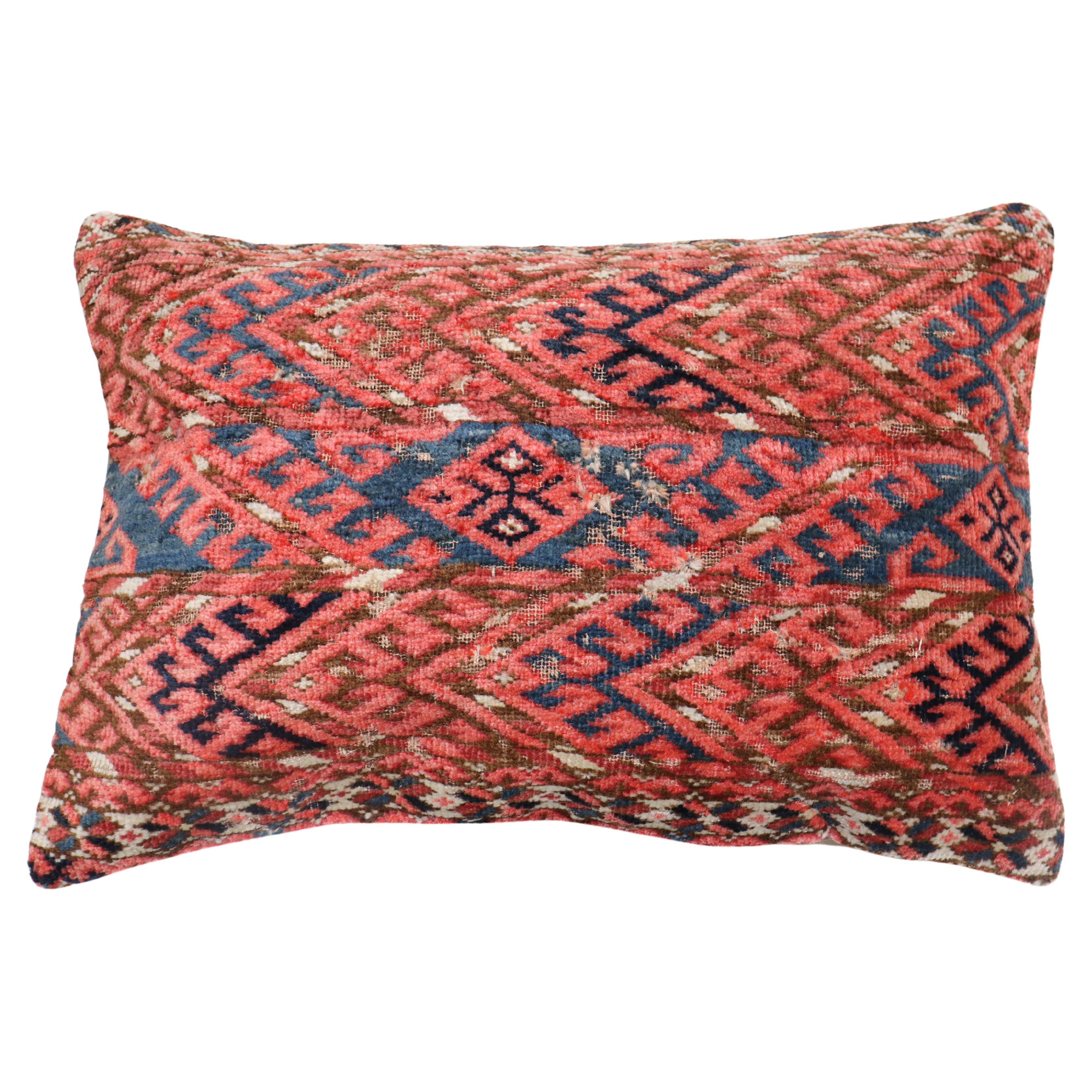 Hand-Woven Zabihi Collection Antique Tekke Rug Pillow For Sale