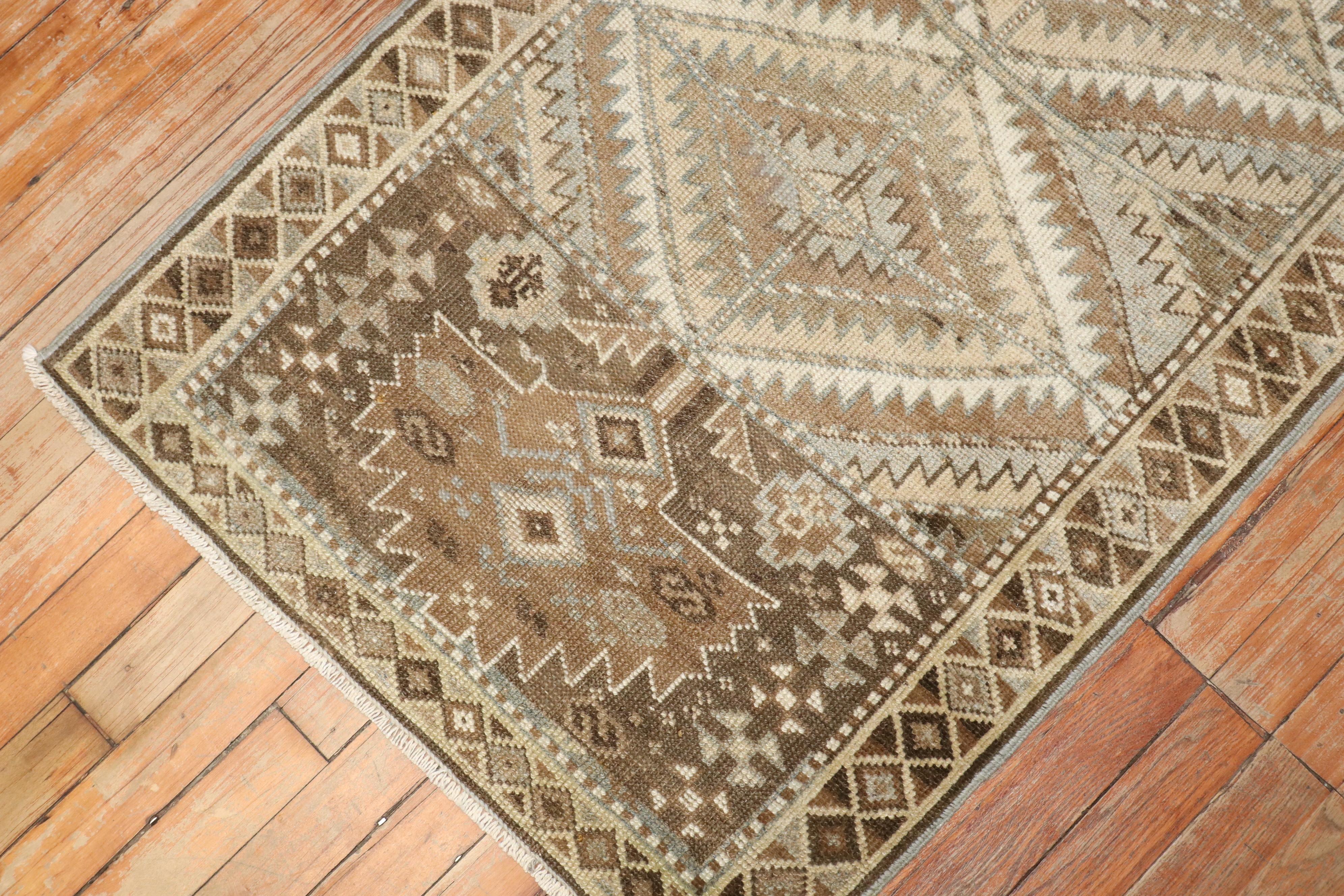 Hand-Knotted Zabihi Collection Antique Tribal Balouch Small Rug For Sale