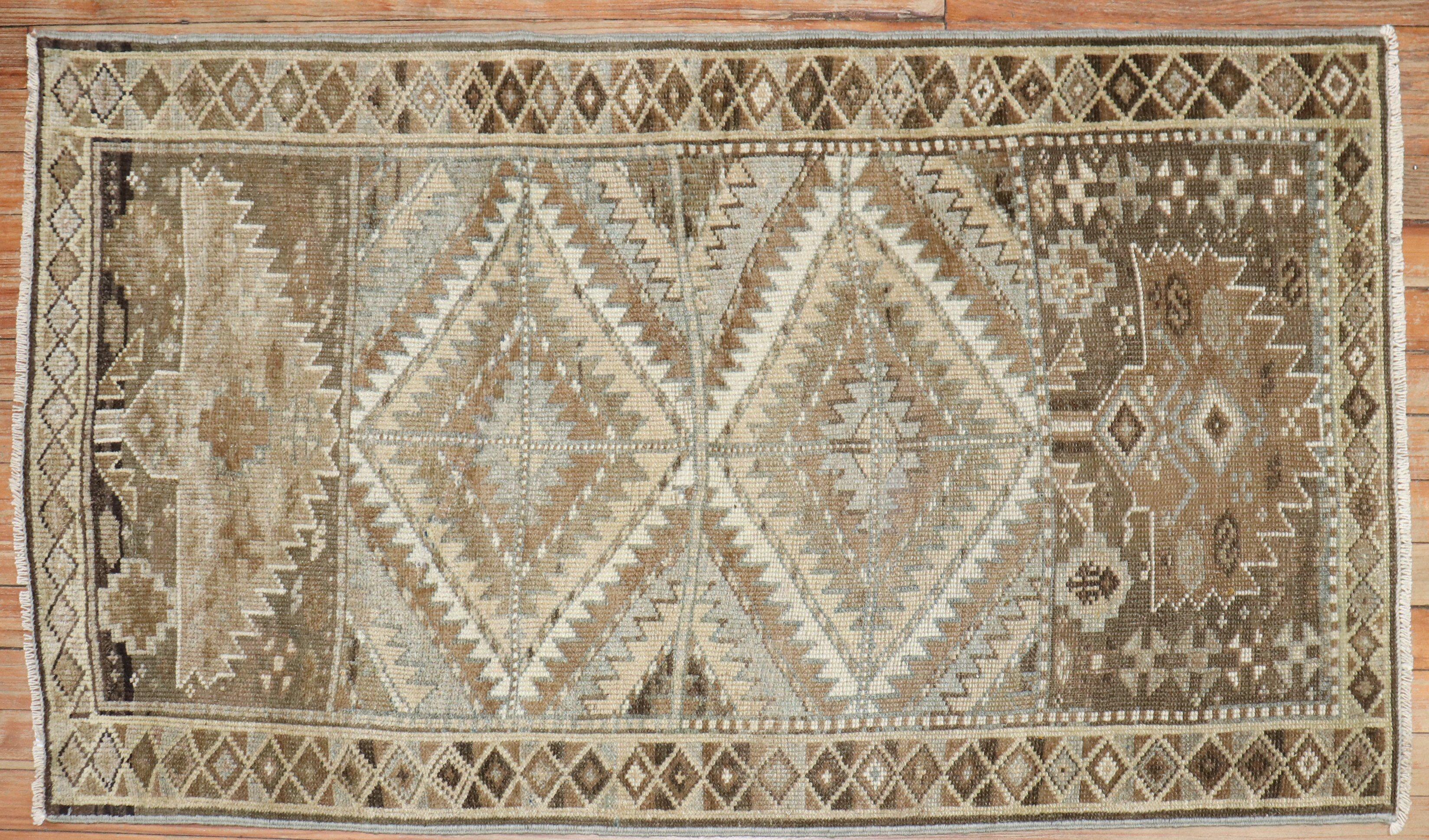 20th Century Zabihi Collection Antique Tribal Balouch Small Rug For Sale