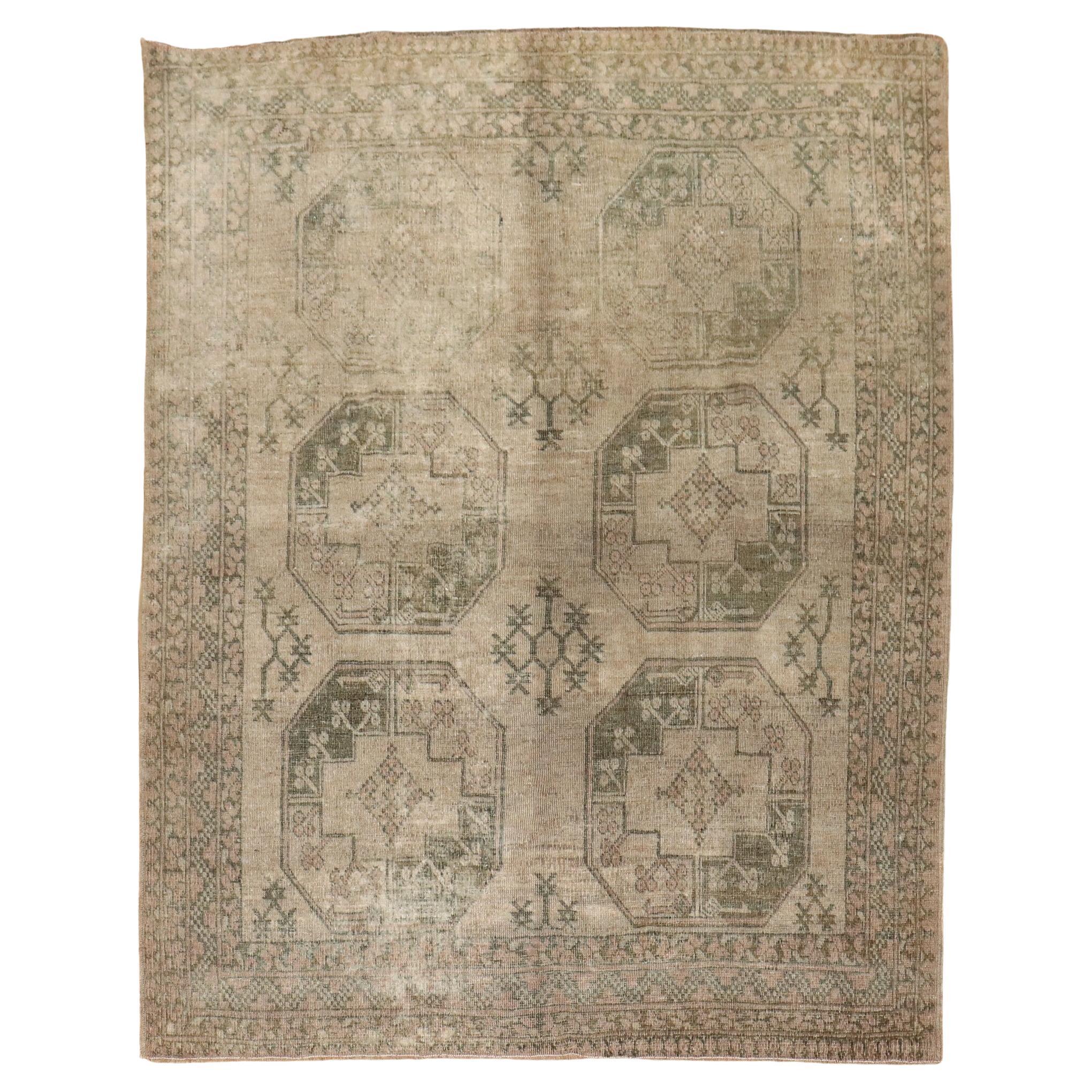 Zabihi Collection Antique Tribal Square Ersari Rug For Sale