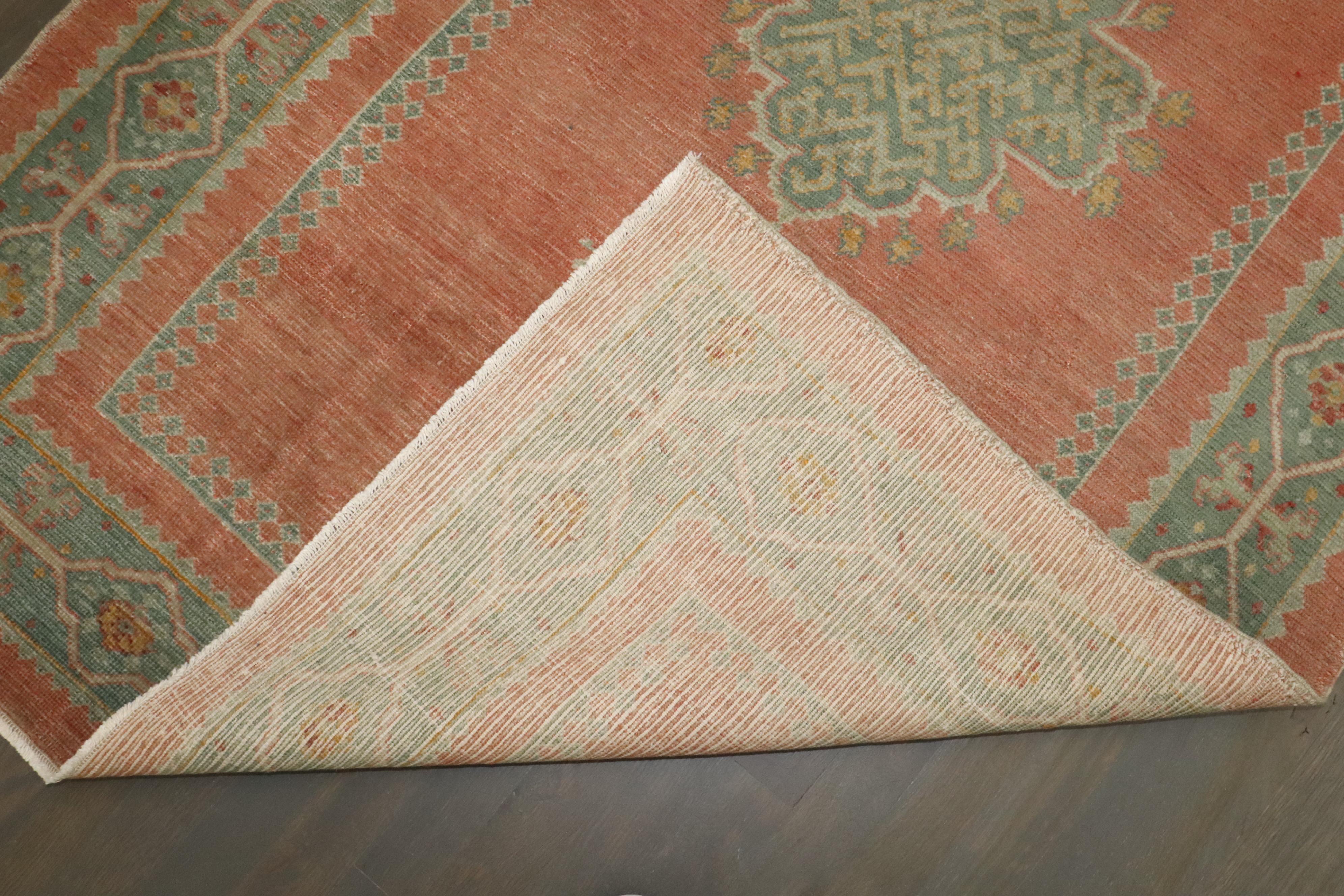 Lana Tappeto Zabihi Collection'S Antico Turco Borlou Corallo in vendita