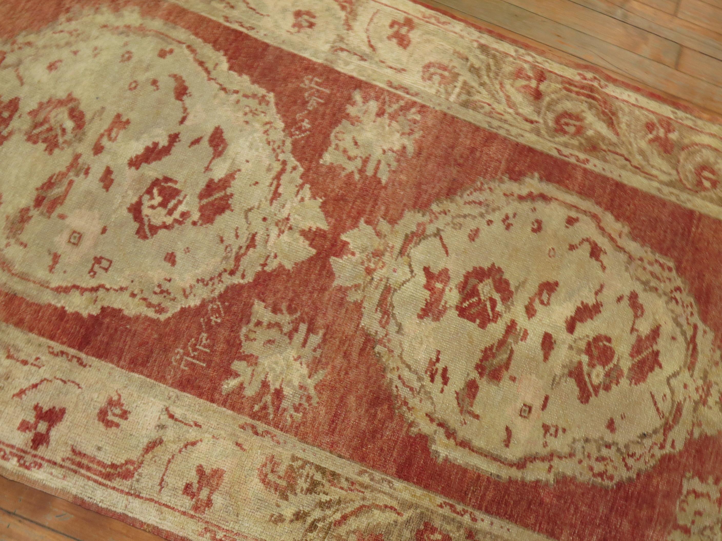 20th Century Zabihi Collection Antique Turkish Floral Runner For Sale