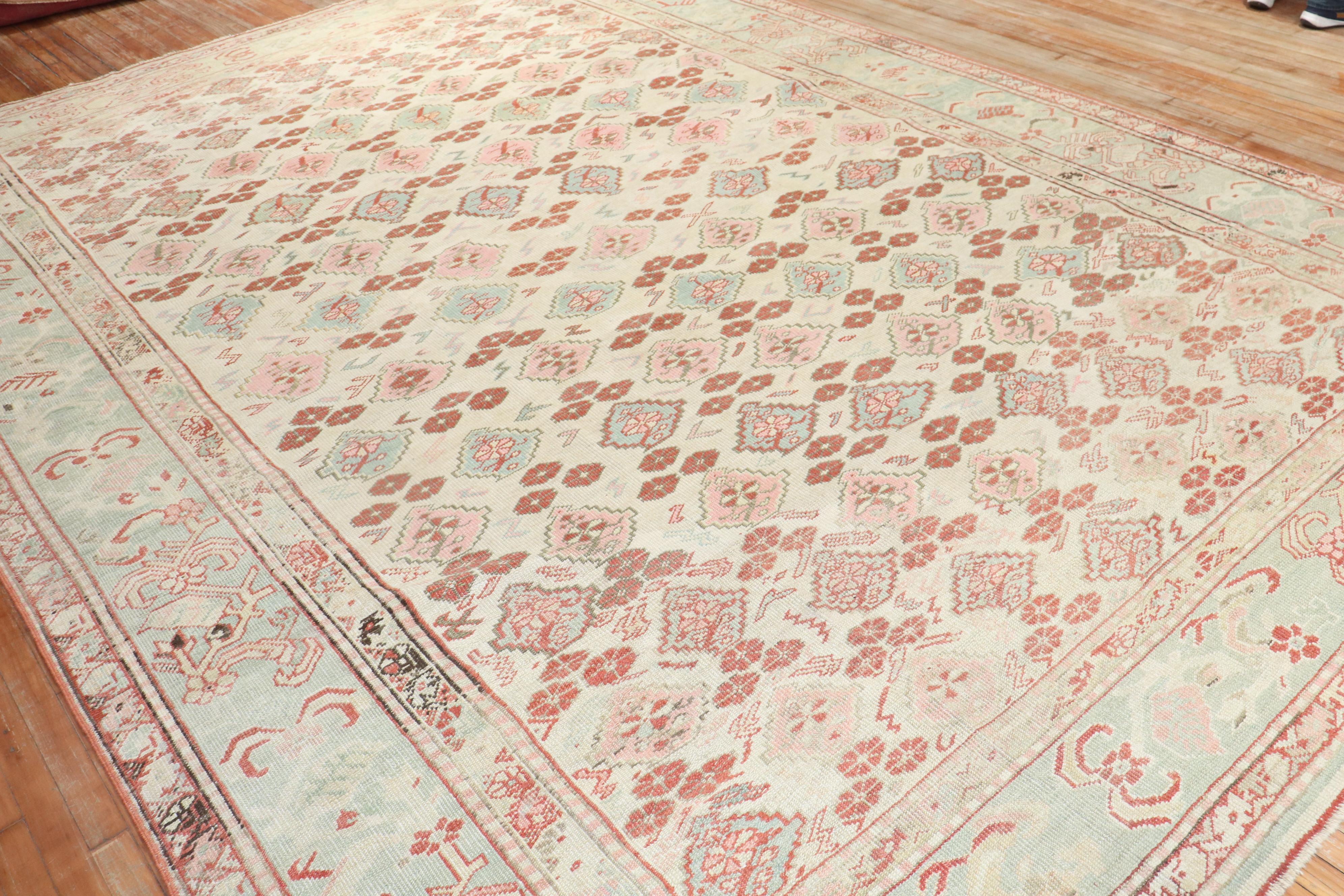 Romantic Zabihi Collection Antique Turkish Ghiordes Rug